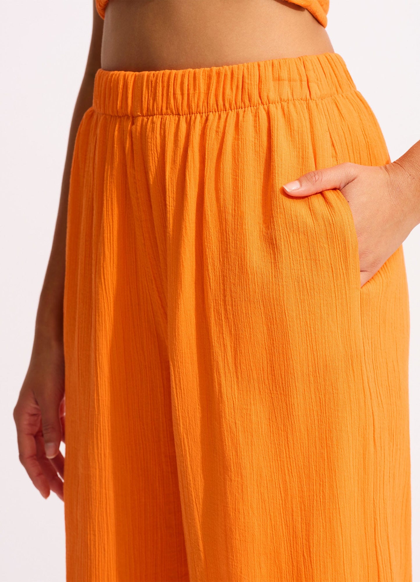  Crinkle Beach Pant - Mandarin