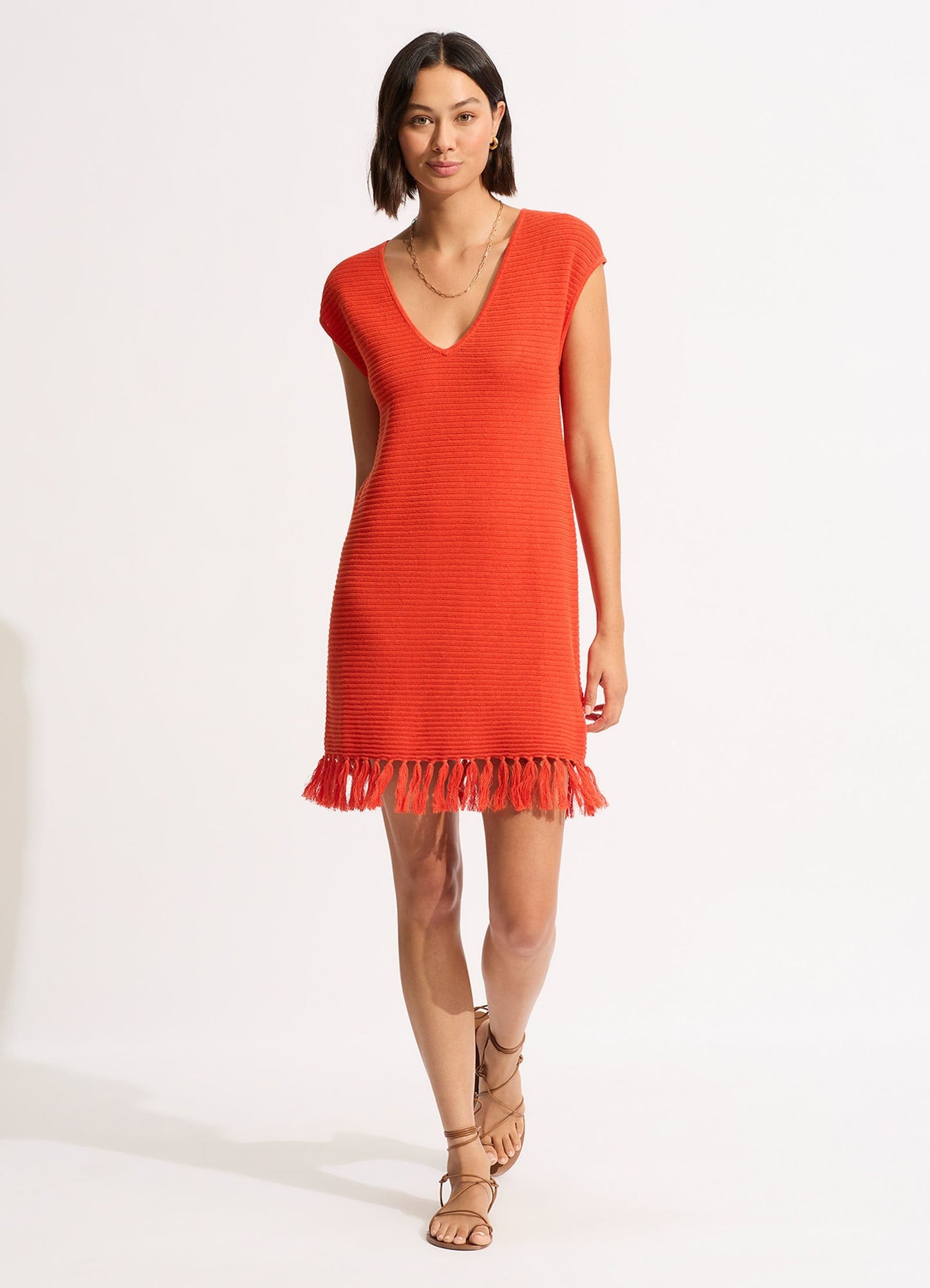  Mini Knit Cover Up - Tamarillo