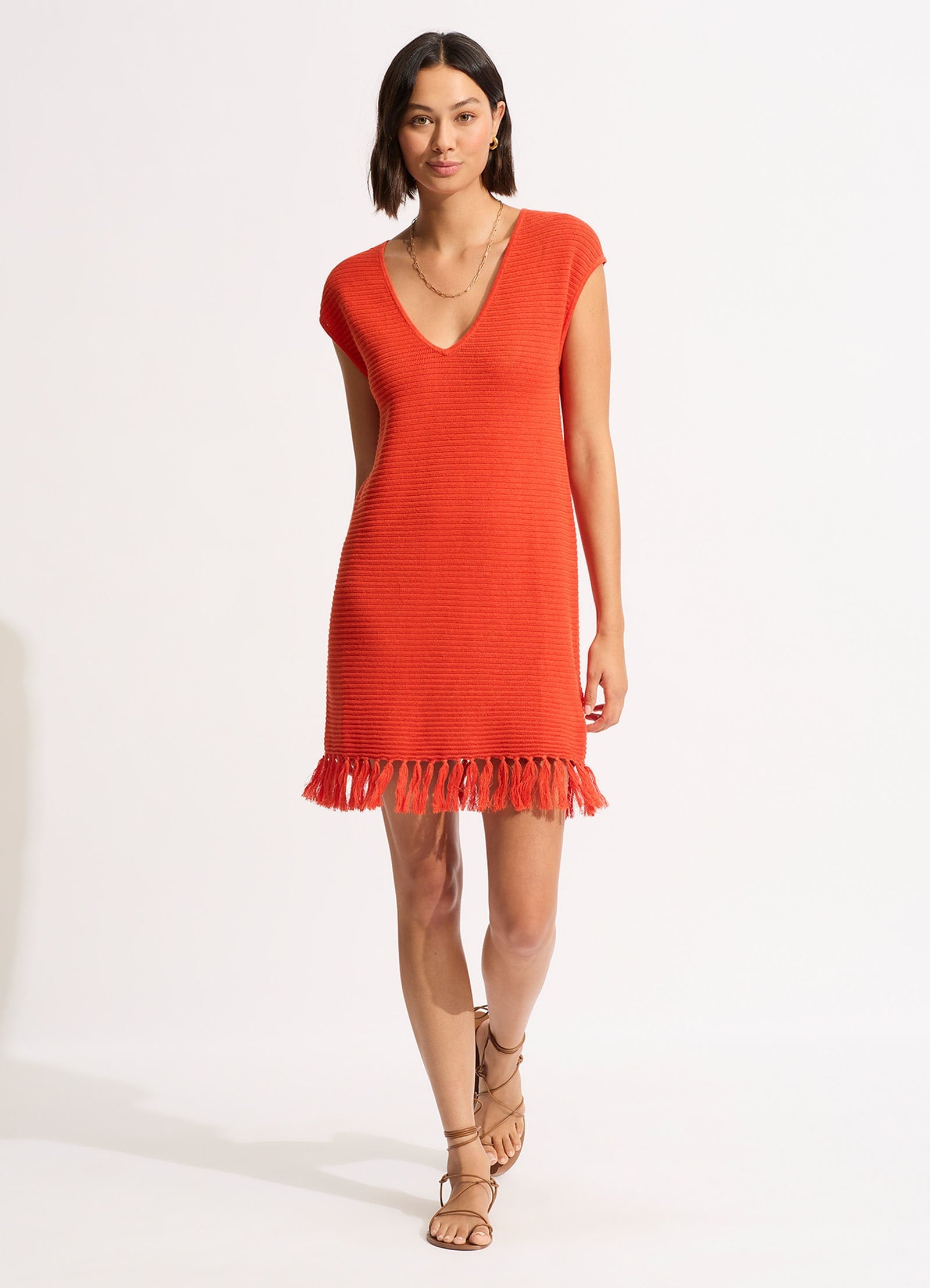  Mini Knit Cover Up - Tamarillo
