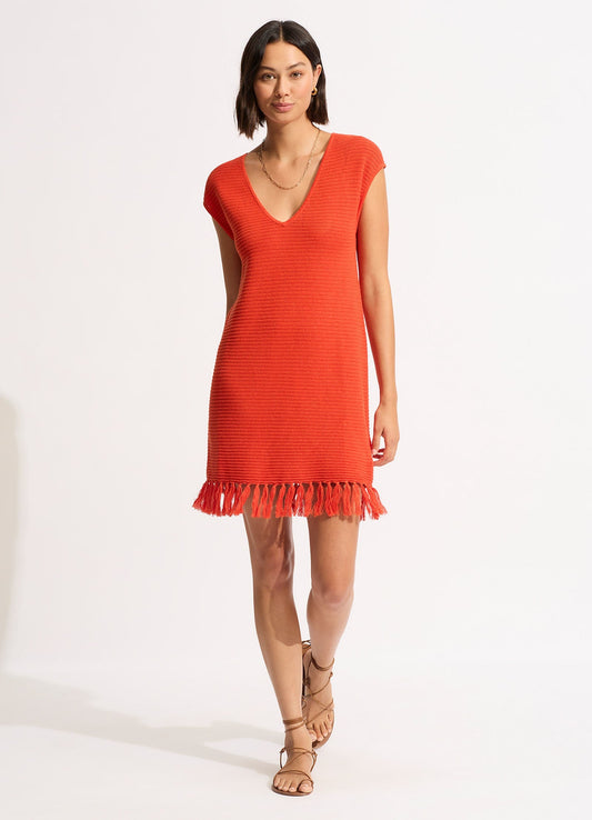  Mini Knit Cover Up - Tamarillo