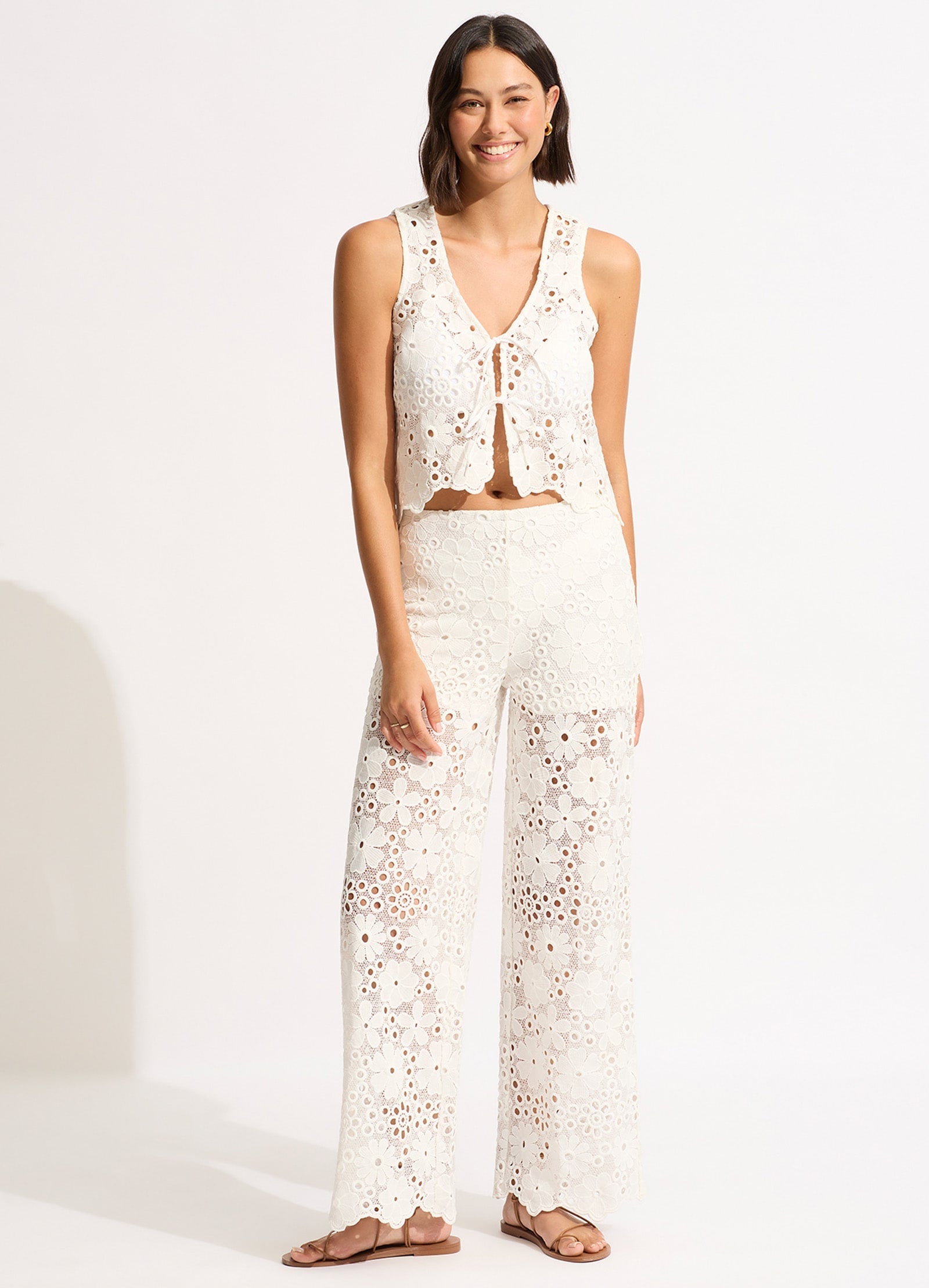  Crochet Pant - White
