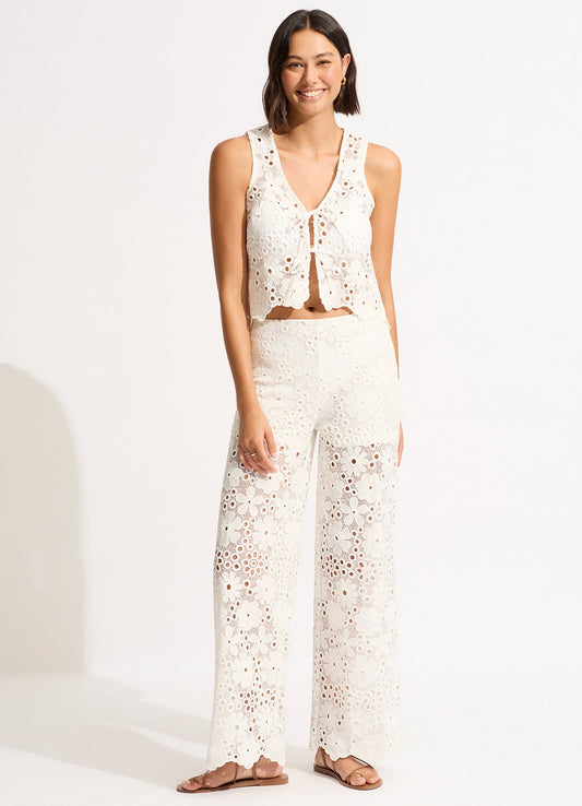  Crochet Pant - White