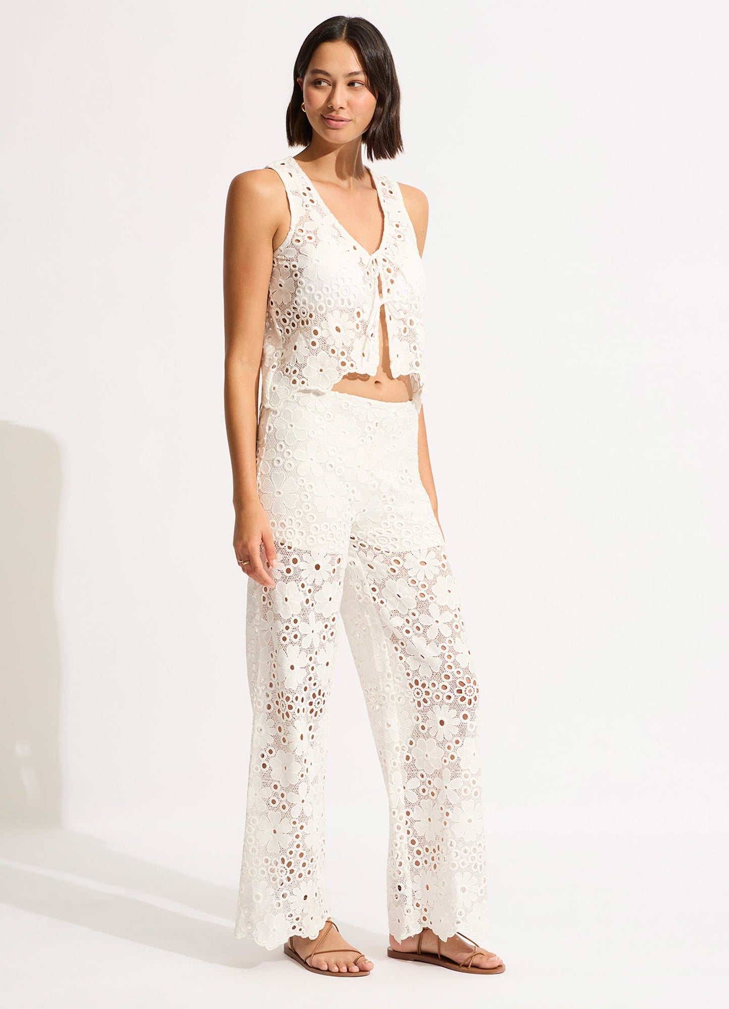  Crochet Pant - White