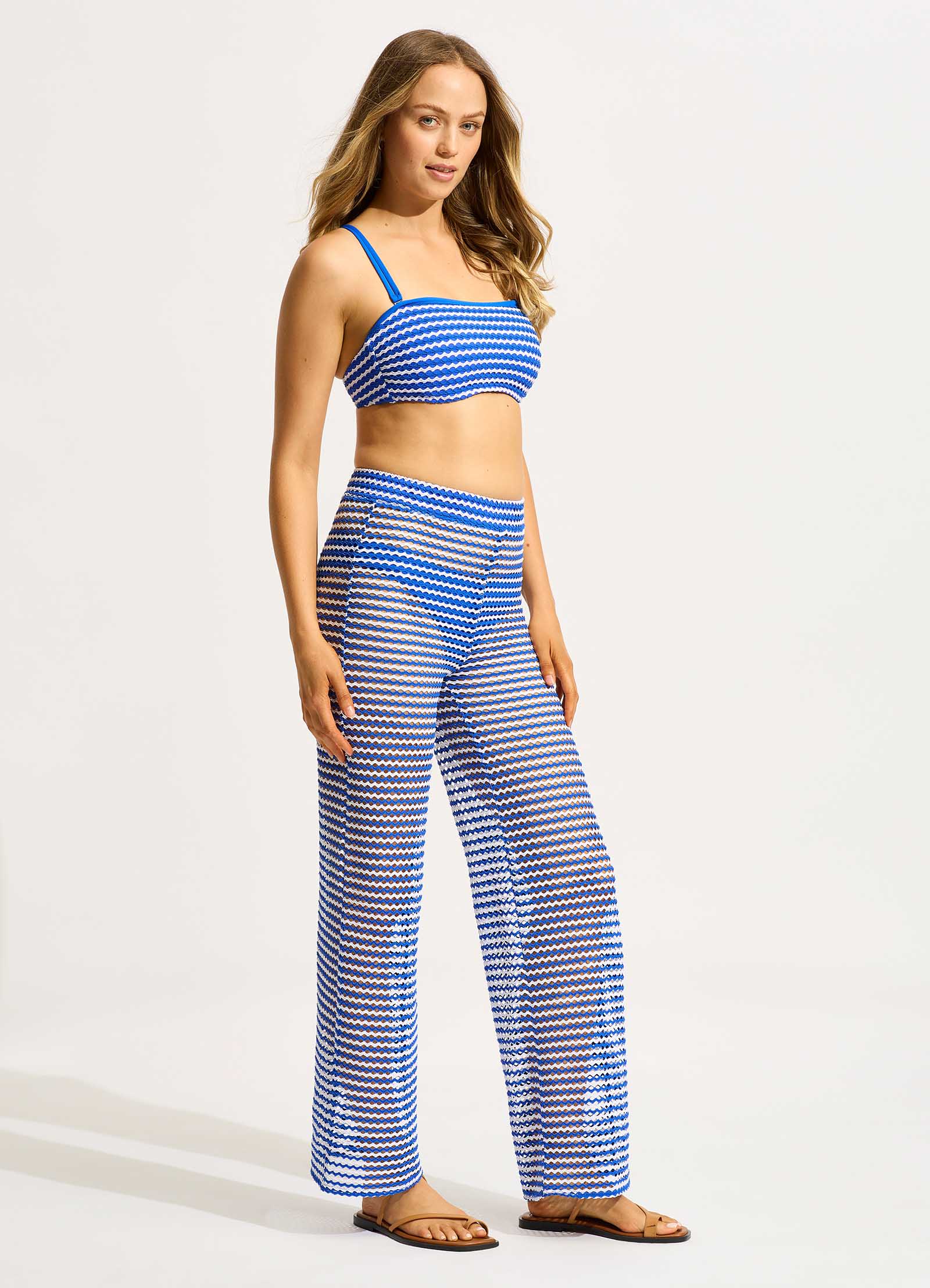  Mesh Effect Pant - Azure