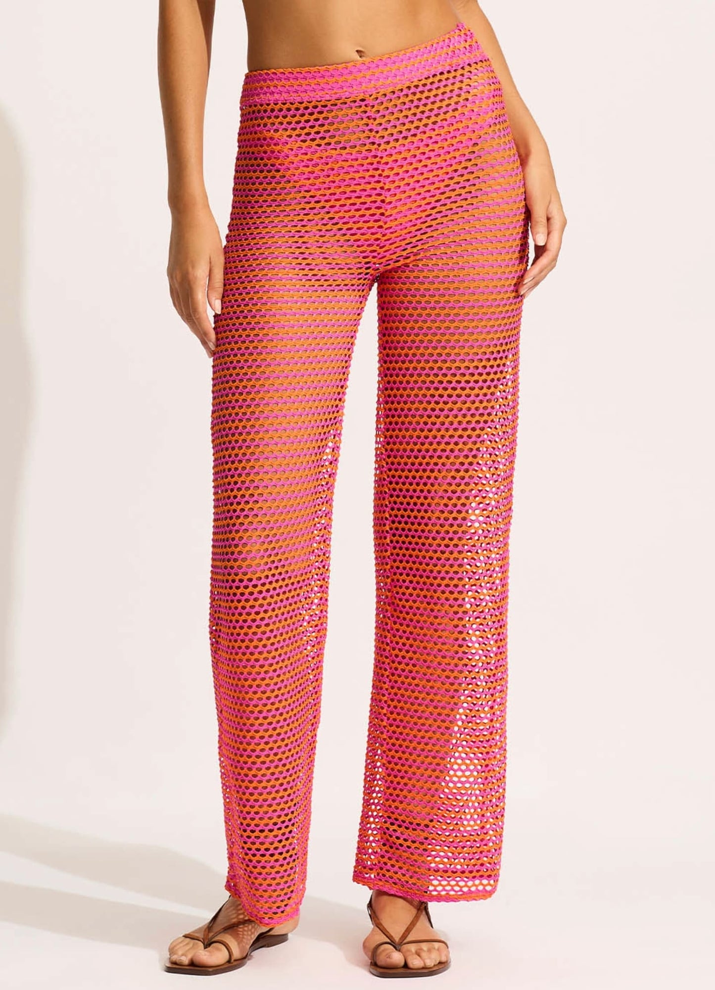  Mesh Effect Pant - Hot Pink