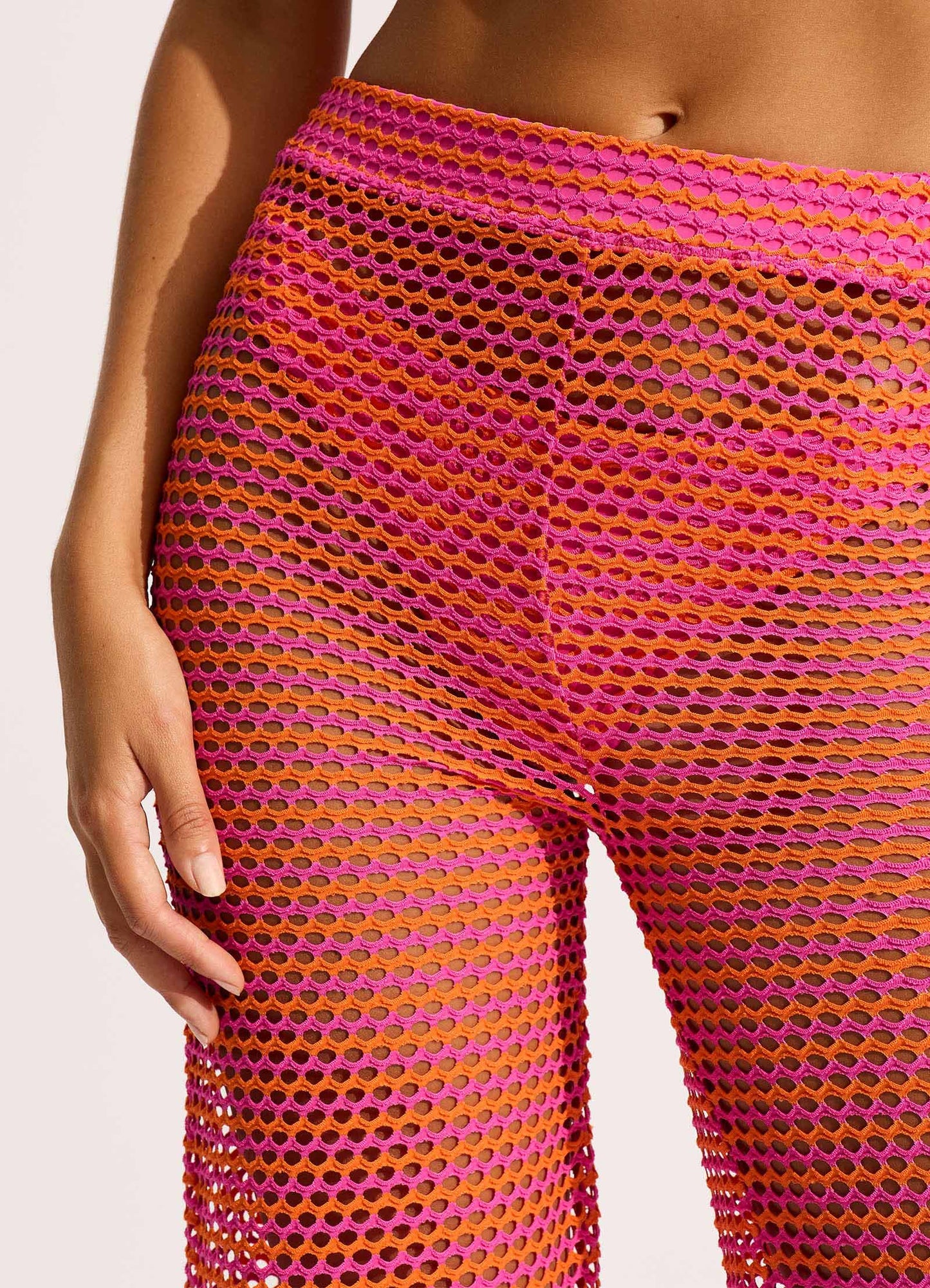  Mesh Effect Pant - Hot Pink