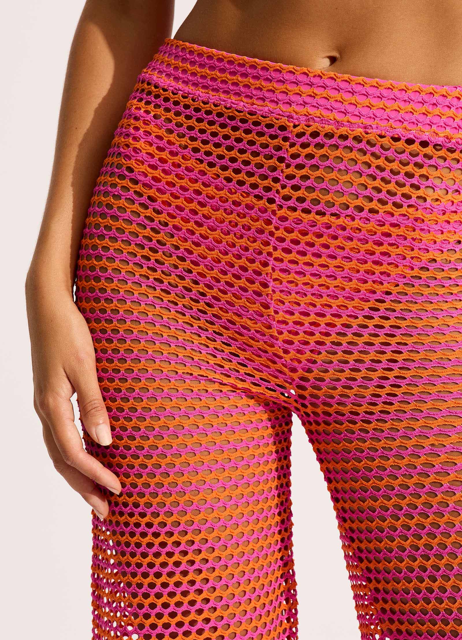  Mesh Effect Pant - Hot Pink