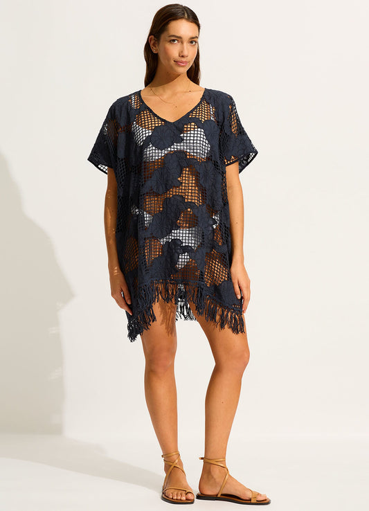  Mesh Kaftan - True Navy