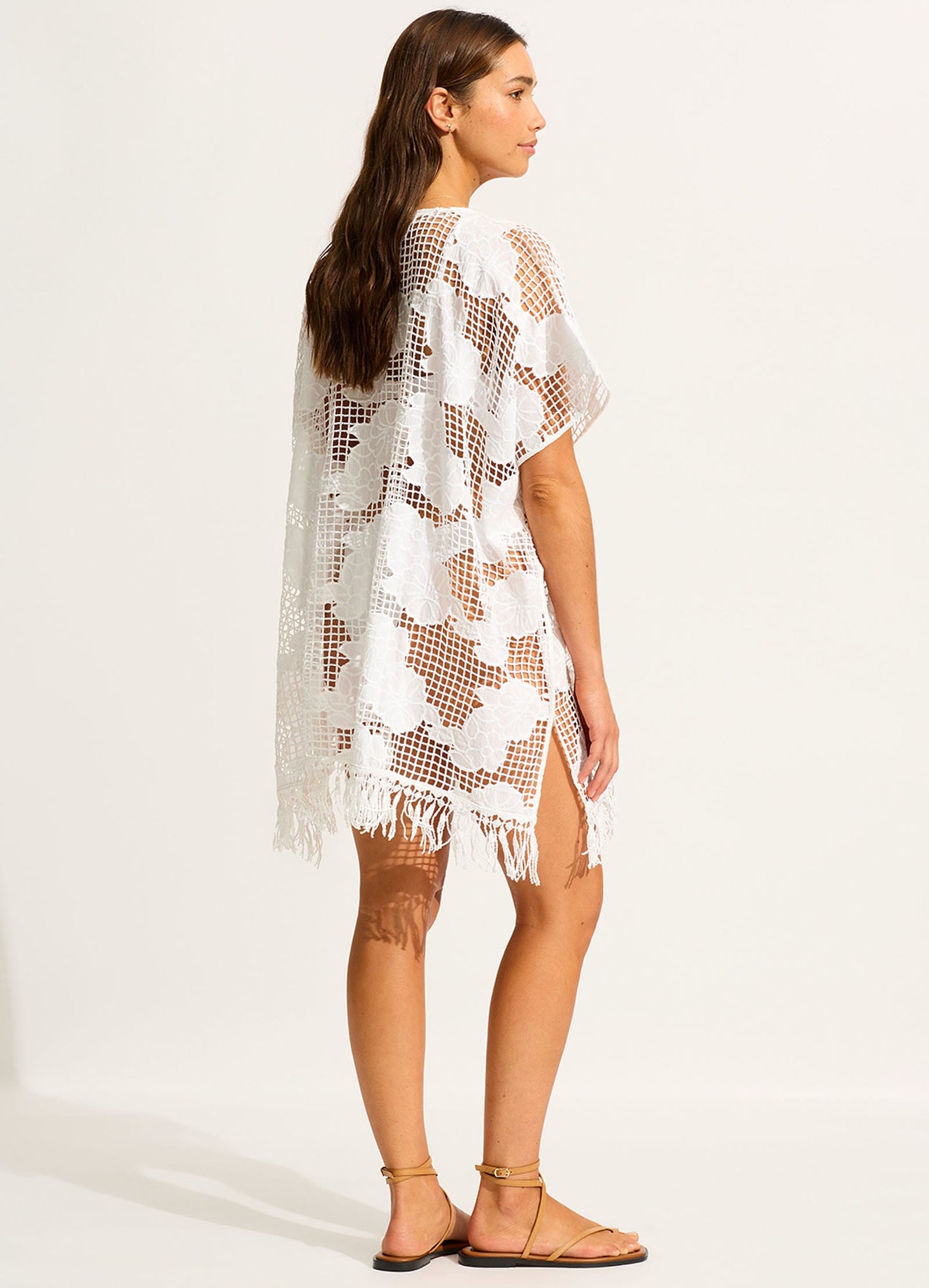  Mesh Kaftan - White