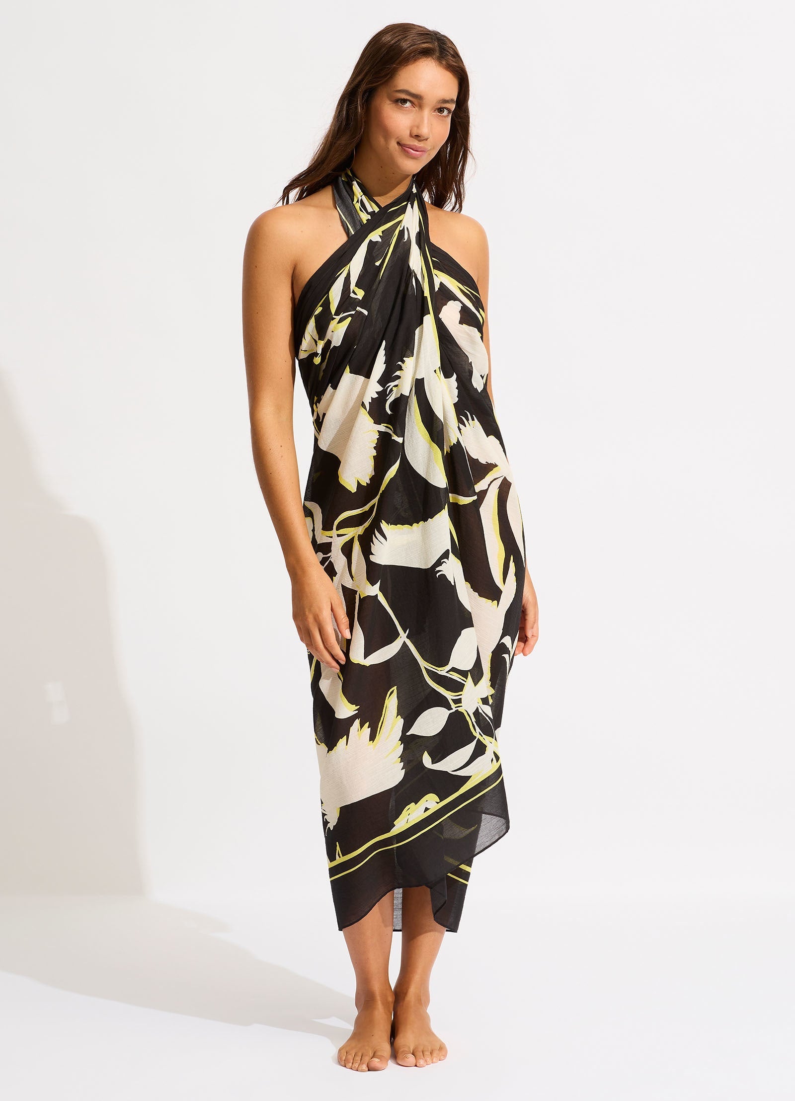  Birds Of Paradise Sarong - Black