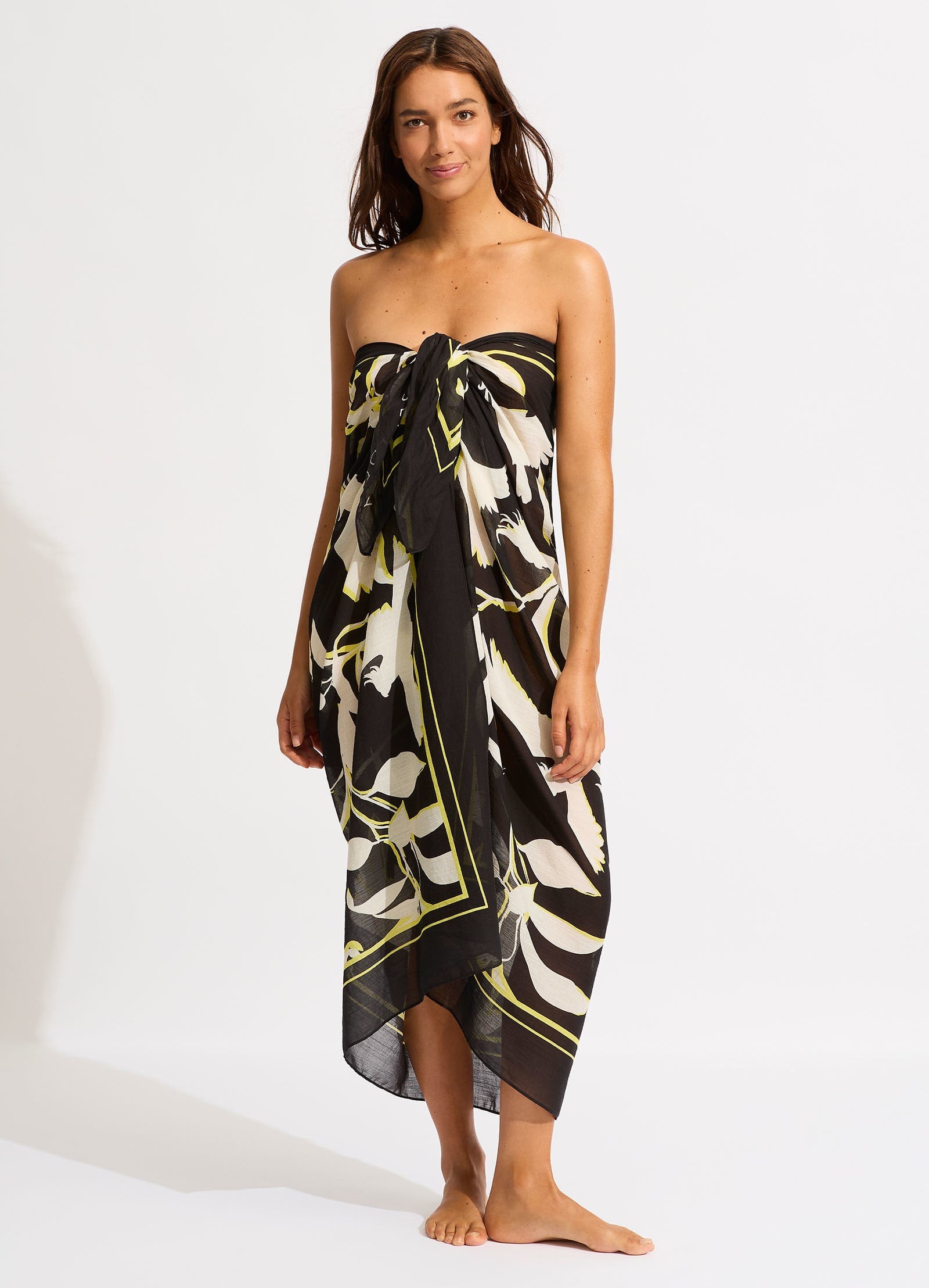  Birds Of Paradise Sarong - Black