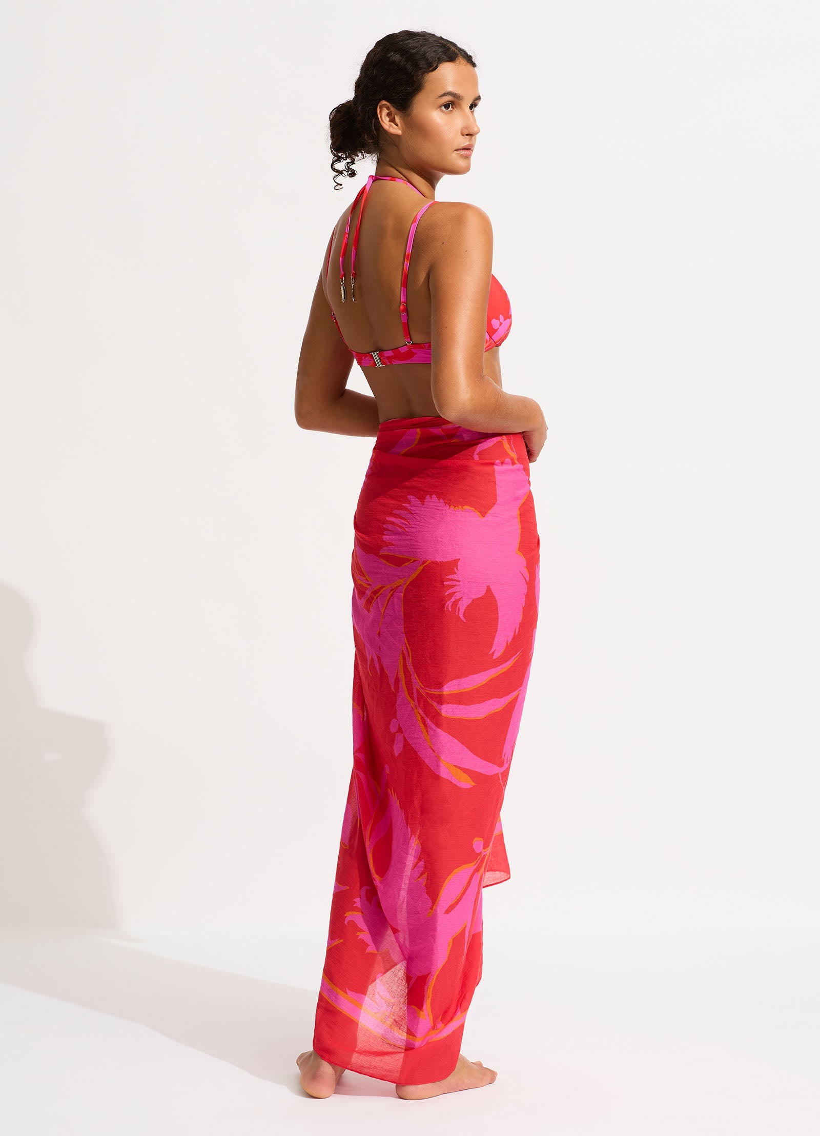  Birds Of Paradise Sarong - Chilli Red