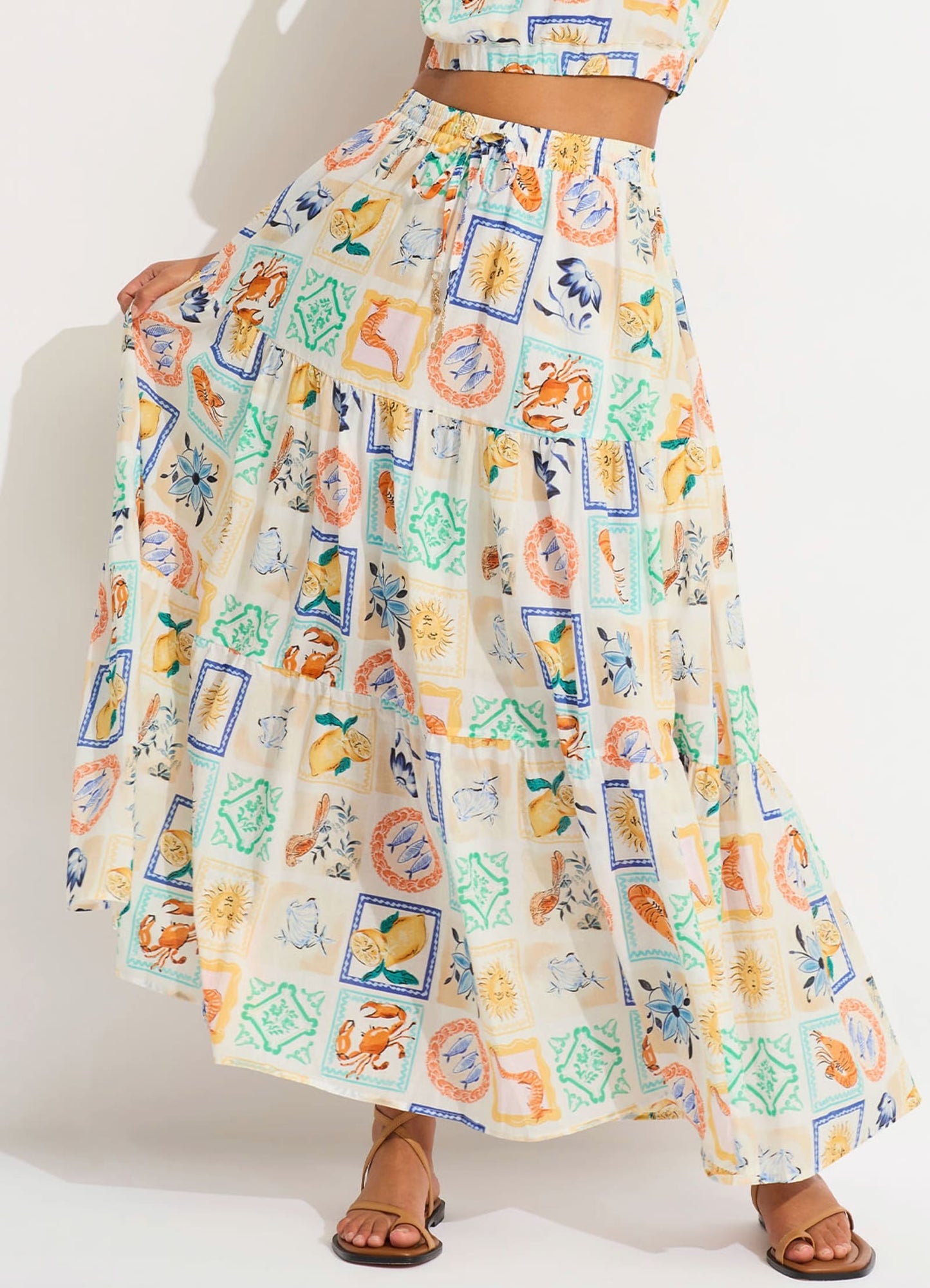  Wish You Were Here Maxi Skirt - Atoll Blue