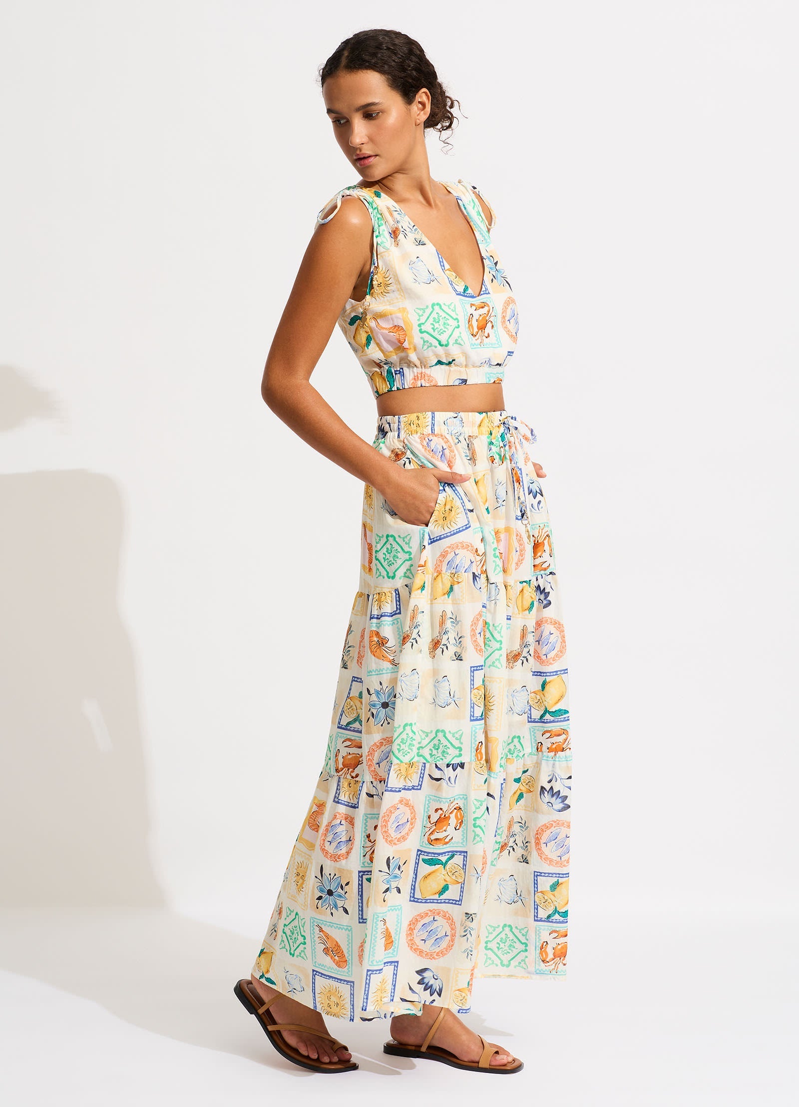  Wish You Were Here Maxi Skirt - Atoll Blue