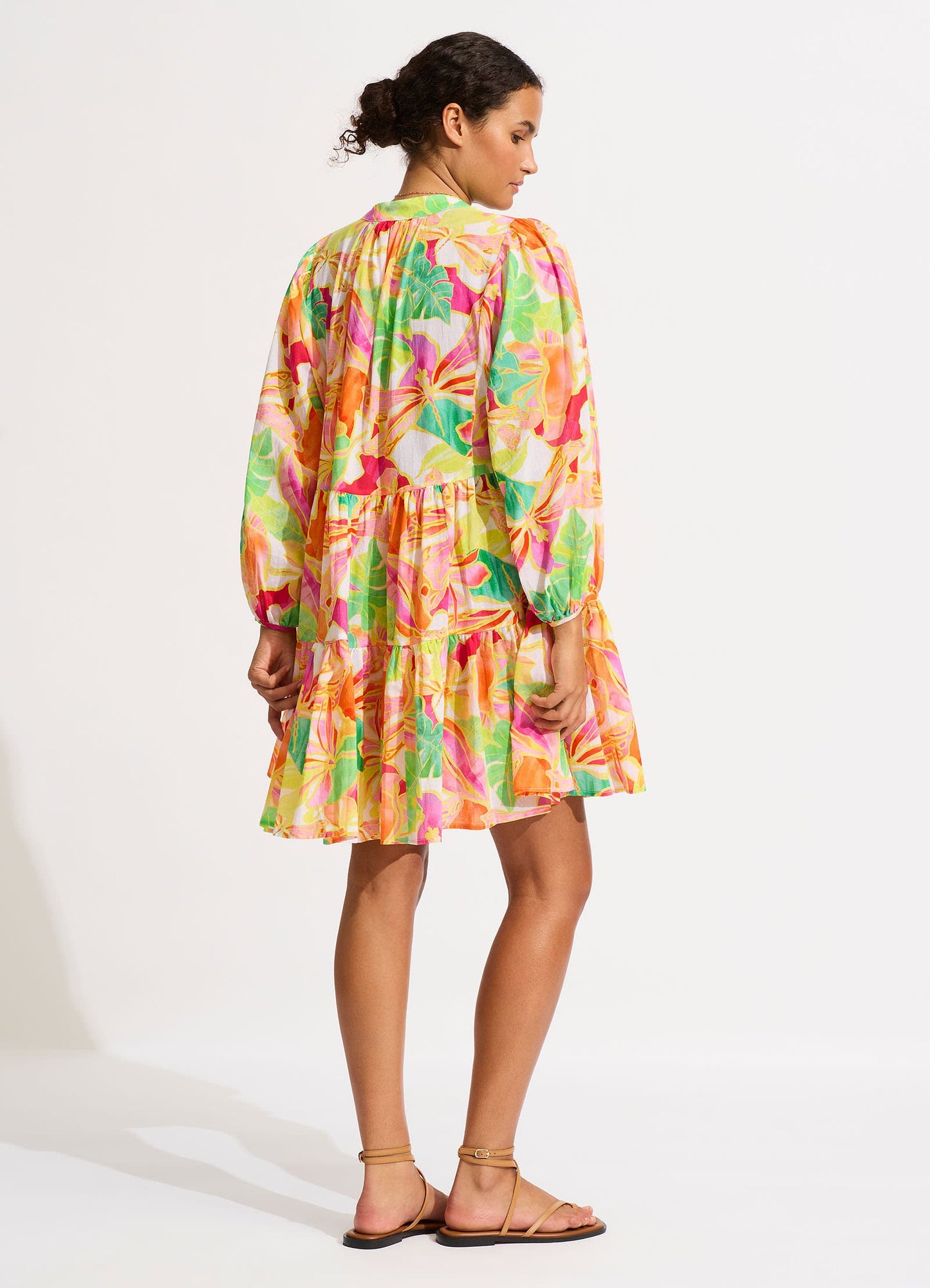  Wonderland Tiered Mini Dress - Fuchsia Rose