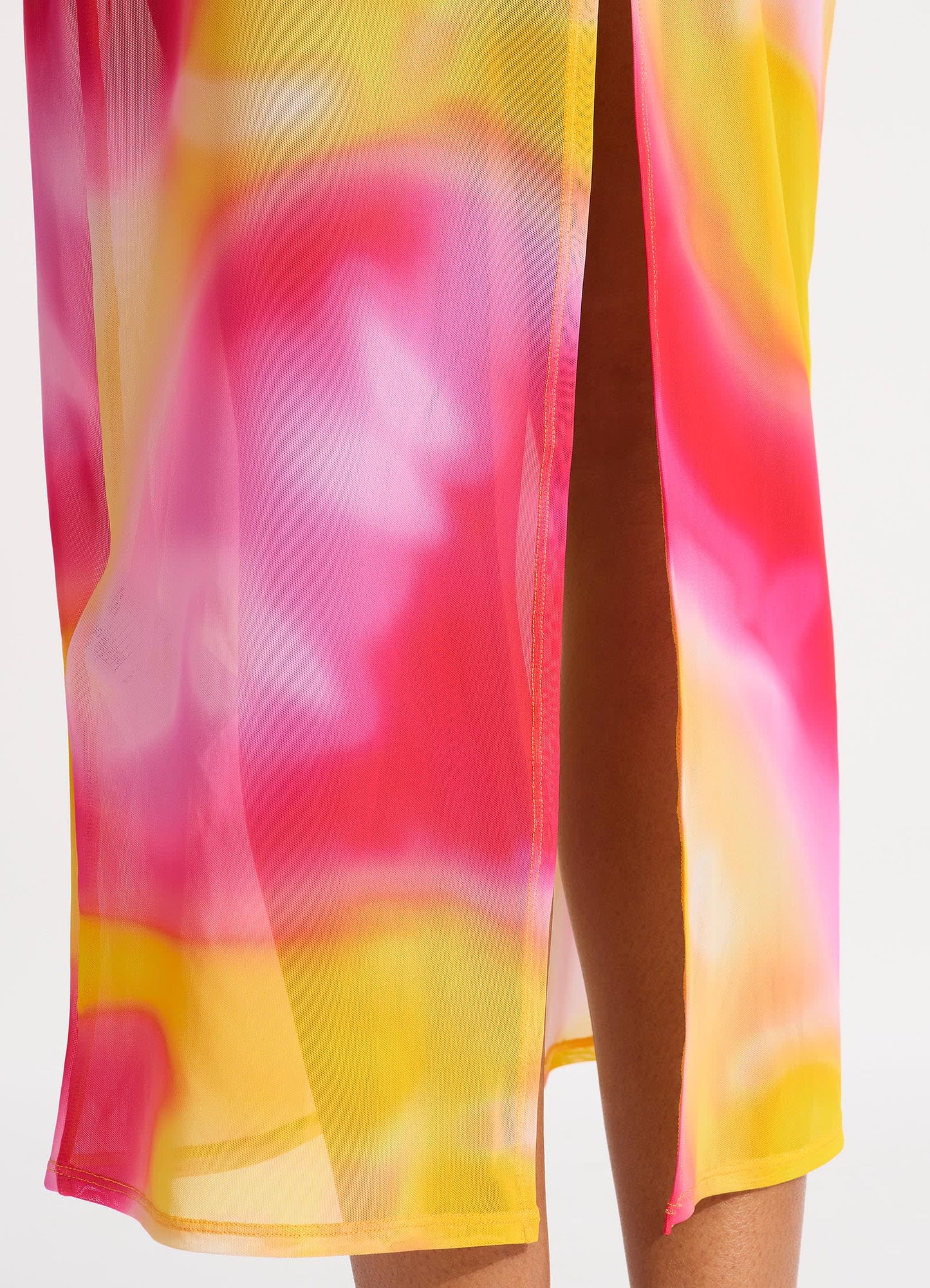  Colour Crush Mesh Midi Cover Up - Fuchsia Rose