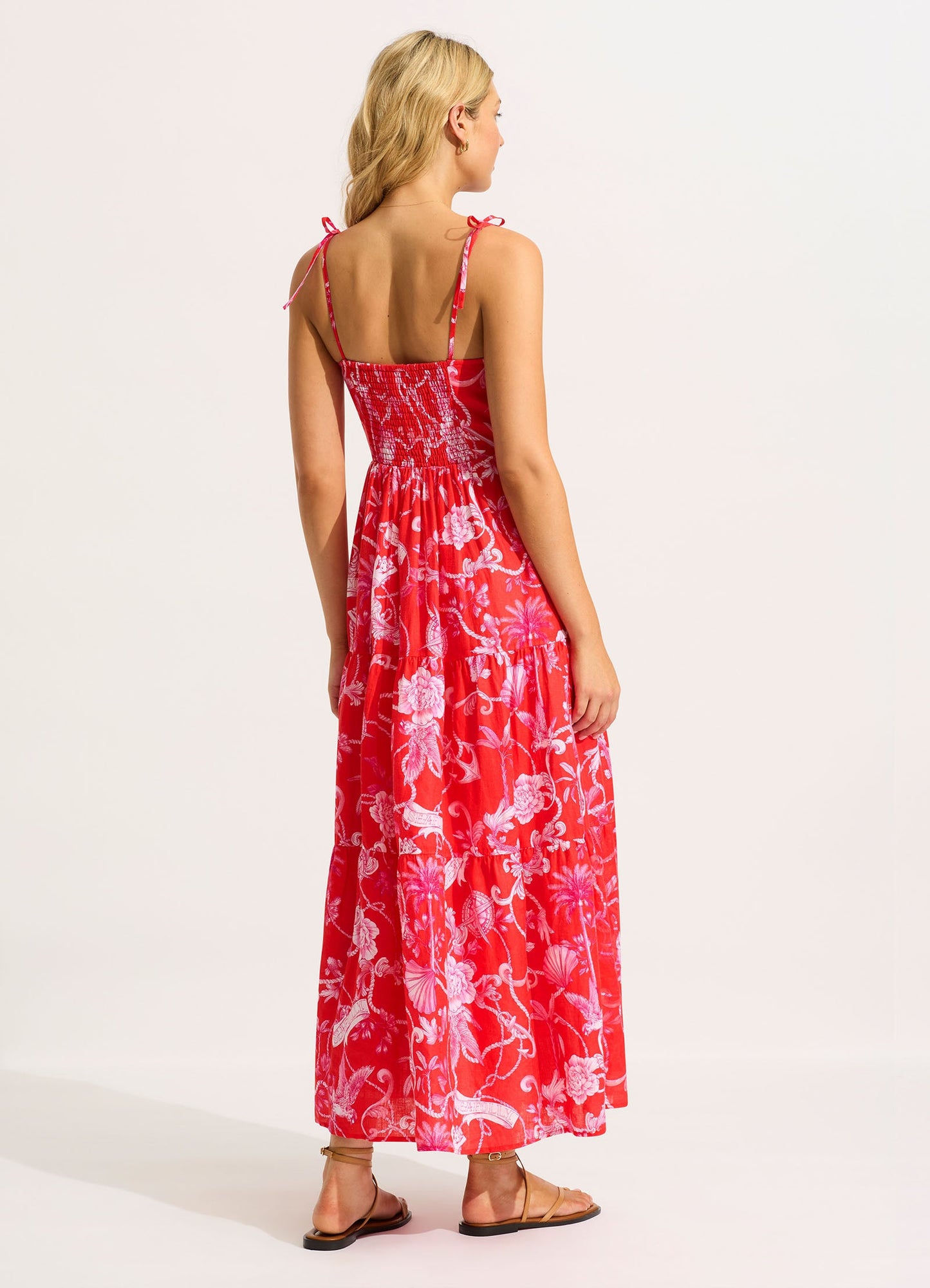  Tiered Maxi Dress - Chilli Red