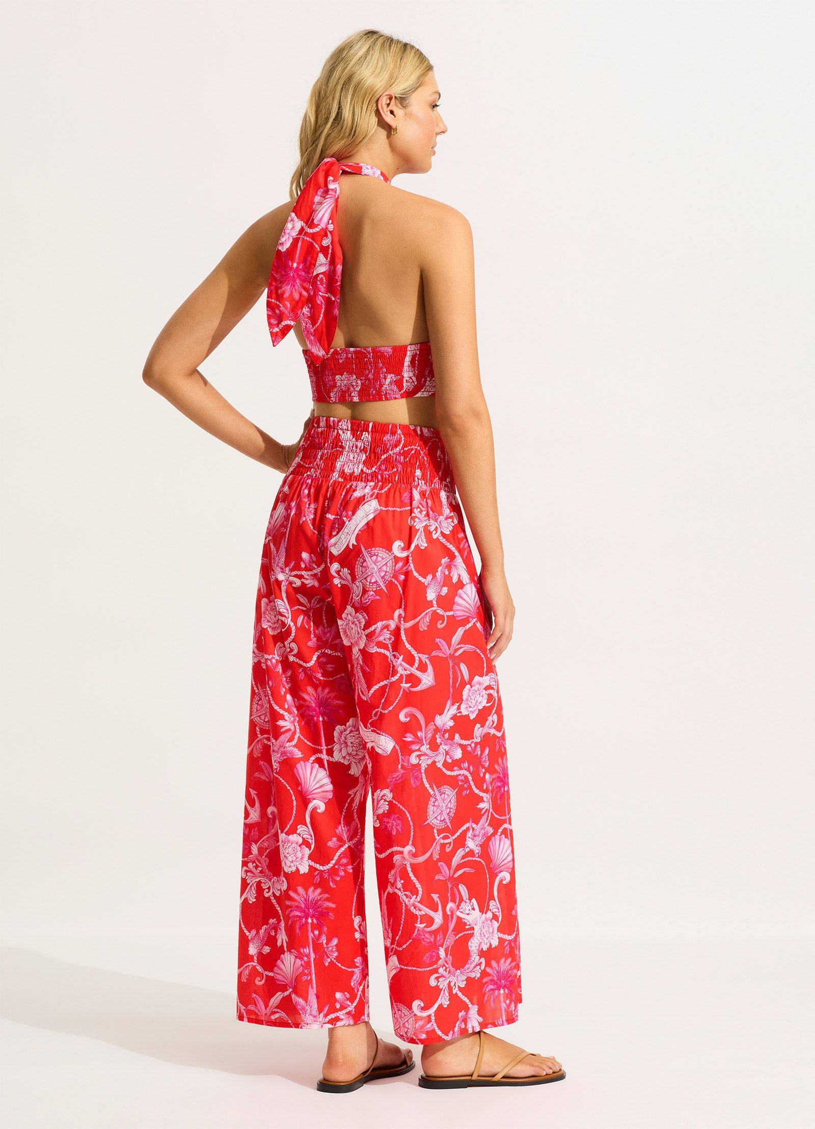  Shirring Pant - Chilli Red