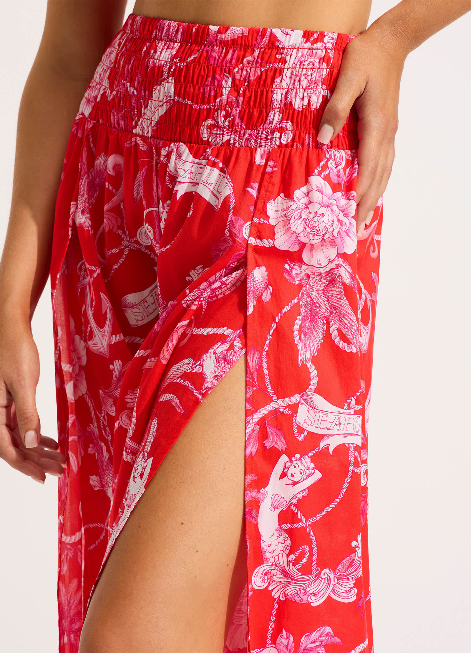  Shirring Pant - Chilli Red