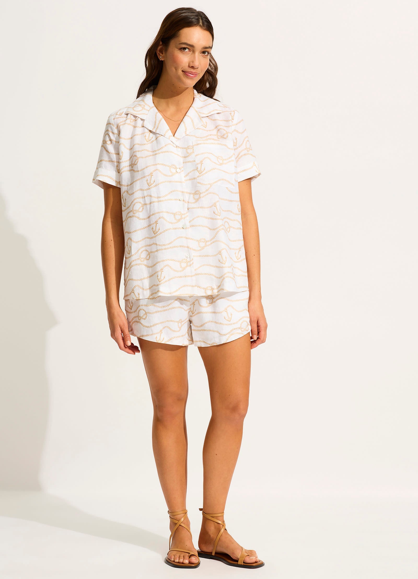  Set Sail Short Sleeve Shirt - Ecru