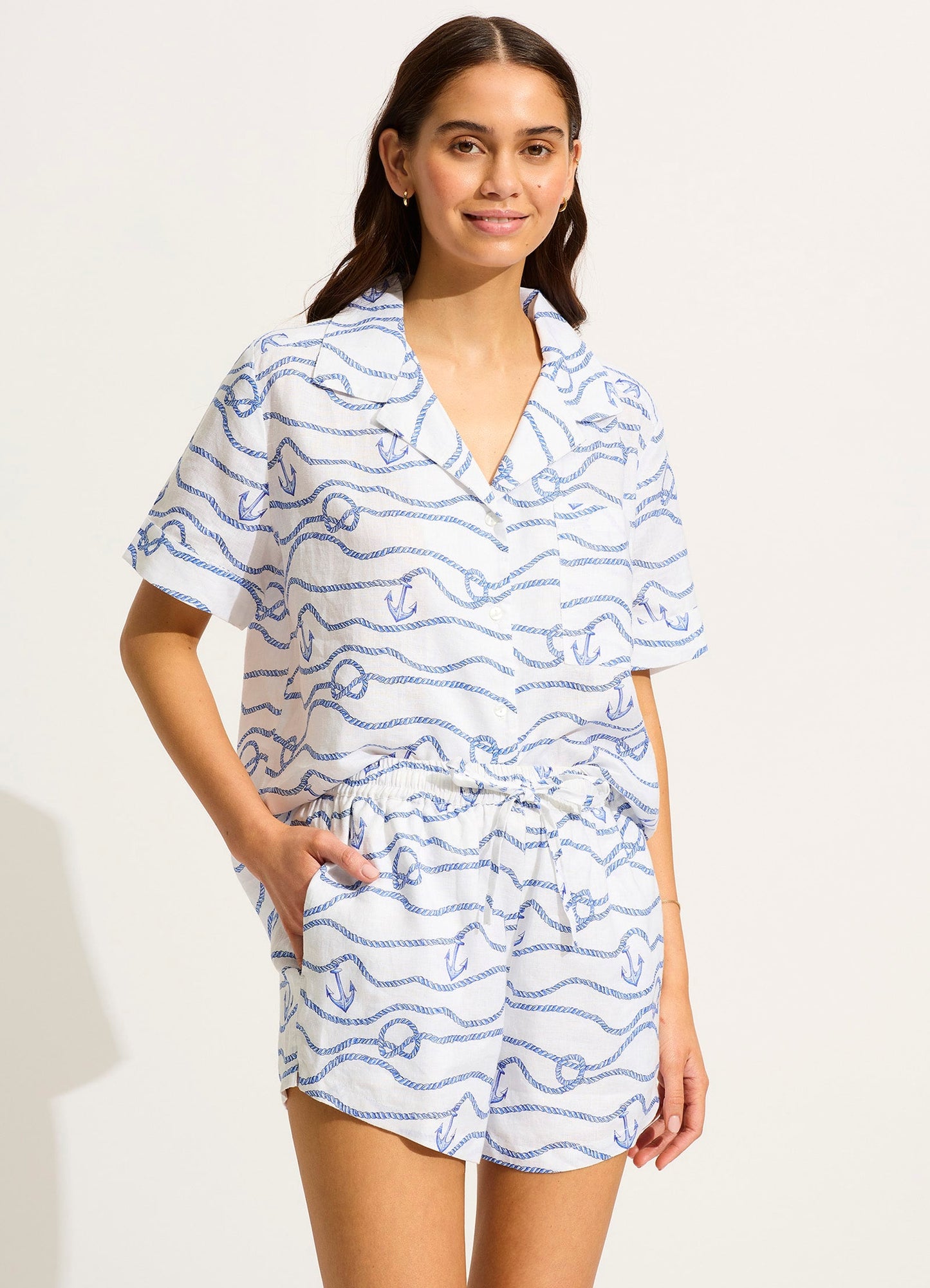  Set Sail Short Sleeve Shirt - White