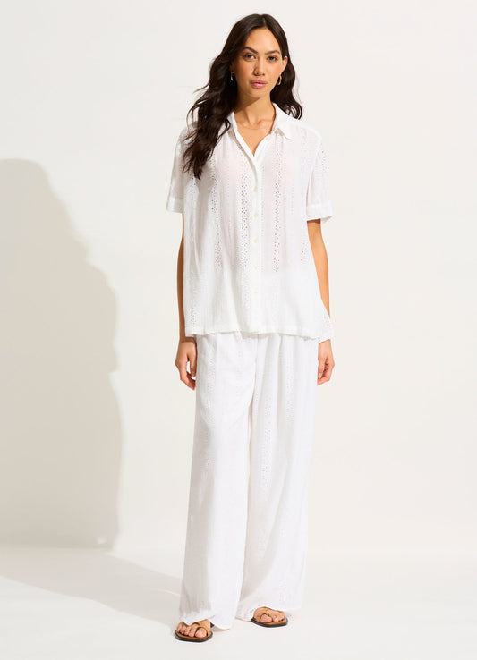  Broderie Pant - White