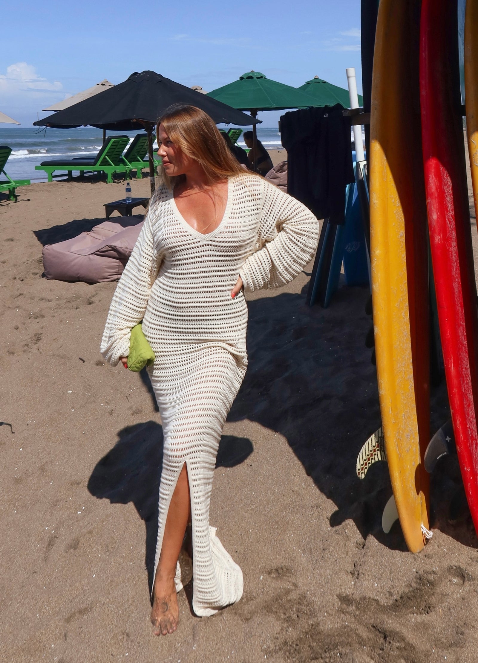  Ahoy Maxi Knit Coverup - Ecru