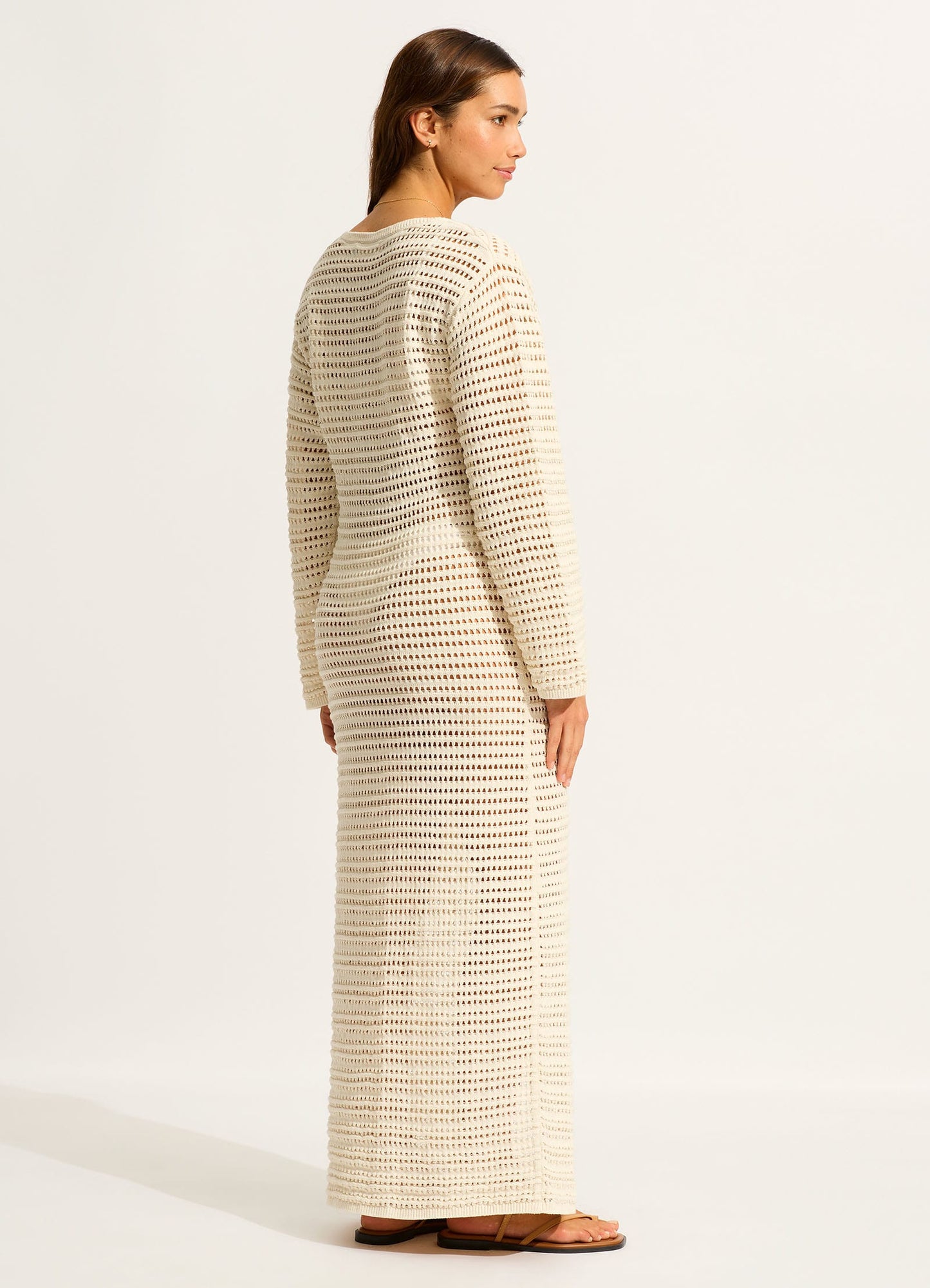  Ahoy Maxi Knit Coverup - Ecru