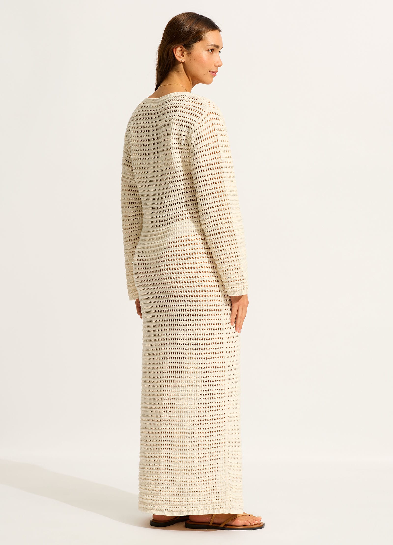  Ahoy Maxi Knit Coverup - Ecru