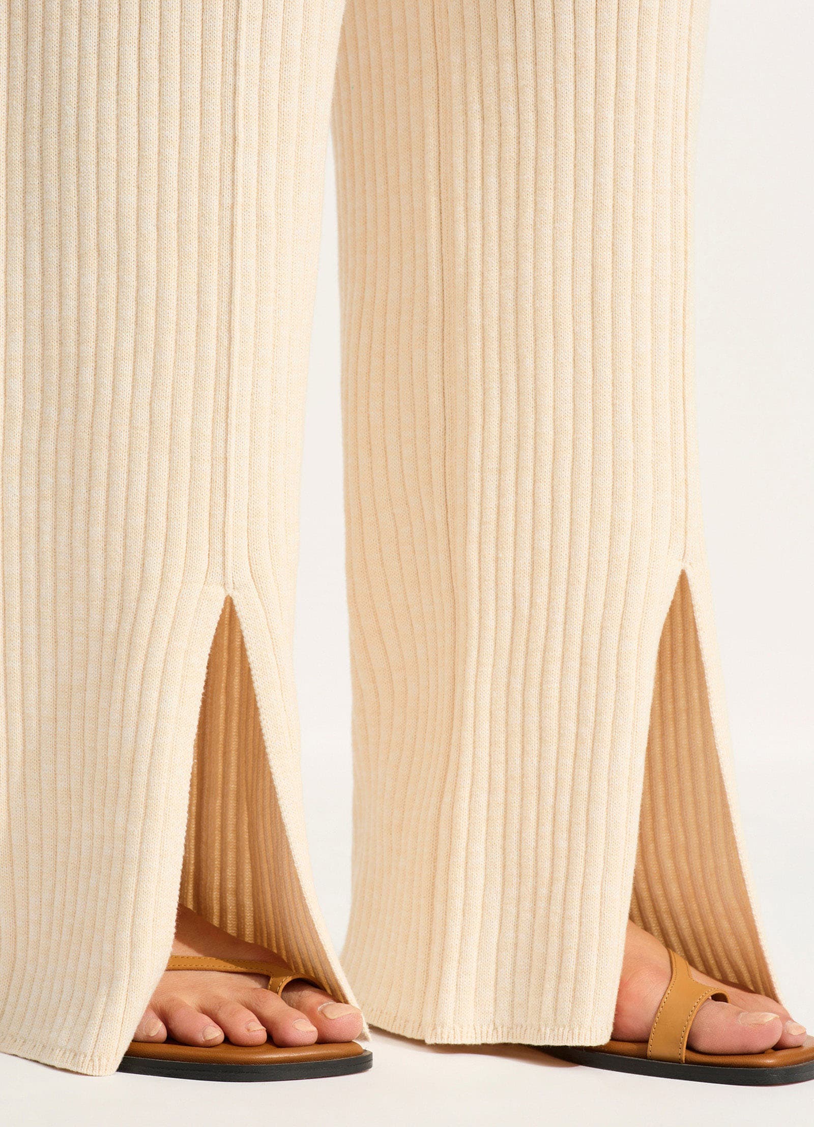  Wavelength Front Split Knit Pant - Ecru