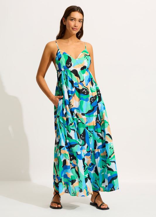 Rio Tiered Midi Dress - Jade