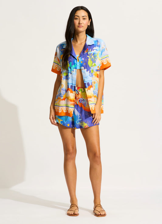  Aquarius Short Sleeve Shirt - Turquoise