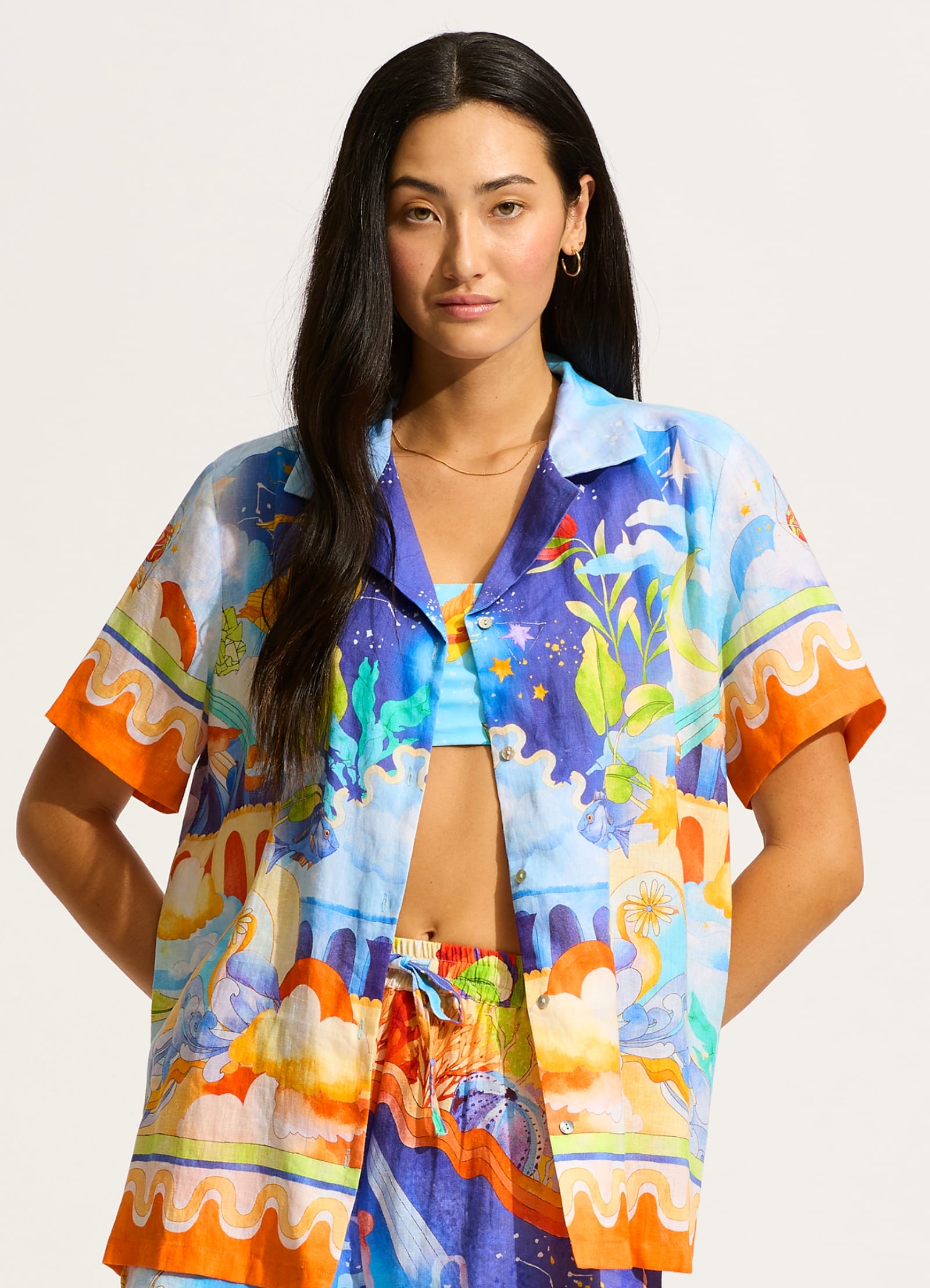  Aquarius Short Sleeve Shirt - Turquoise
