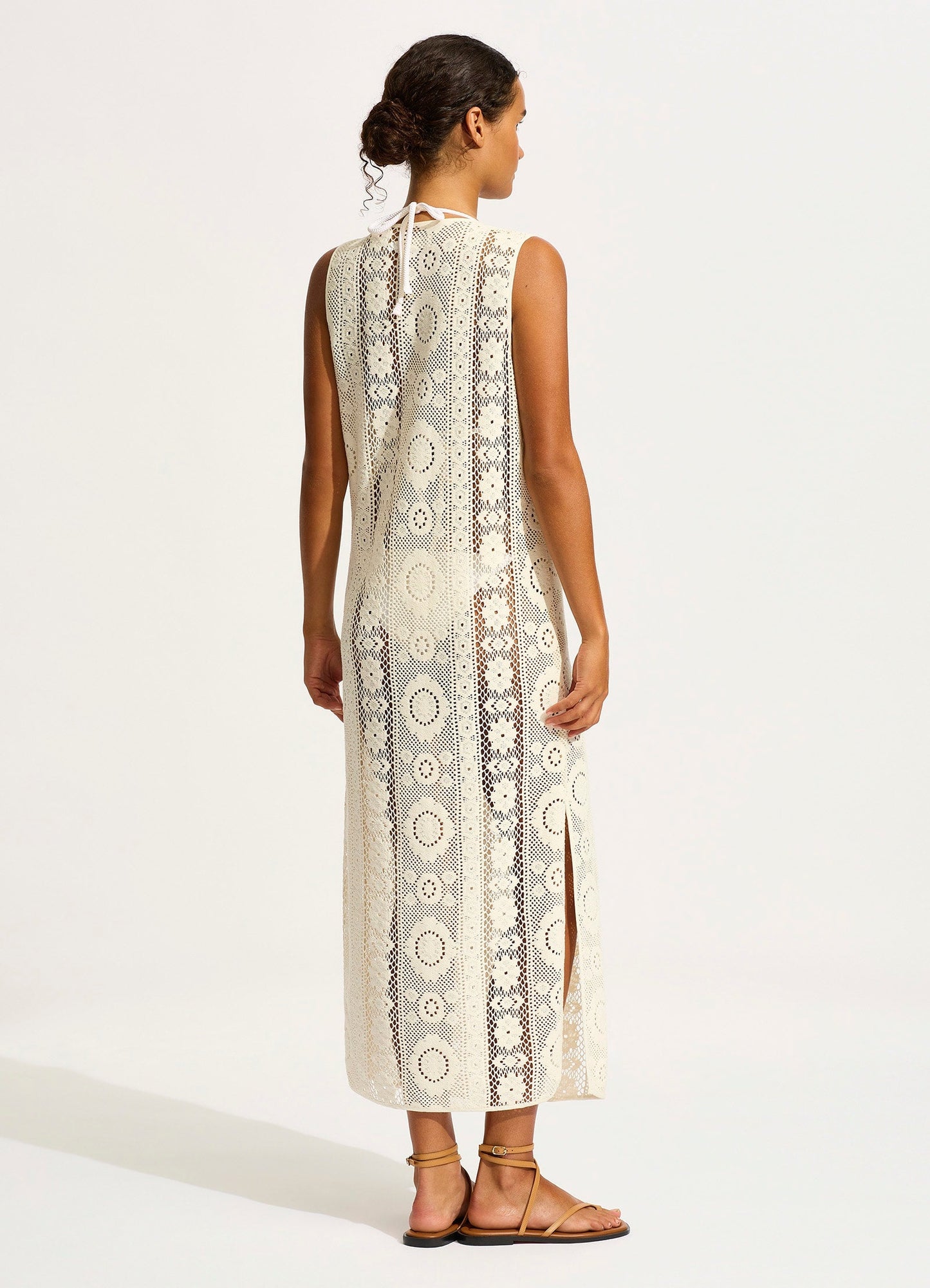  Corfu Crochet Maxi Cover Up - Ecru