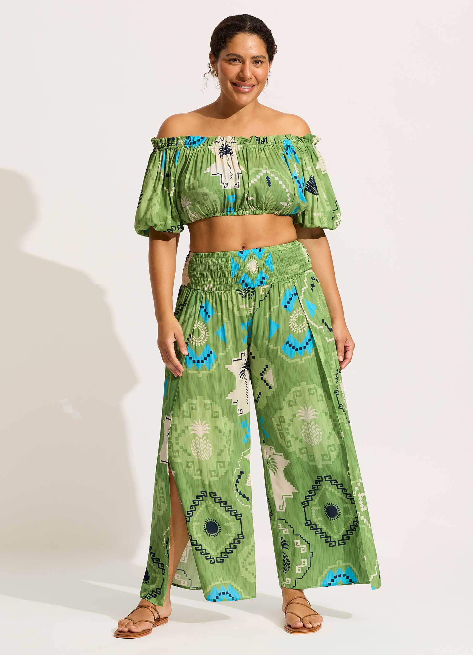  Kasbah Off Shoulder Top - Sage
