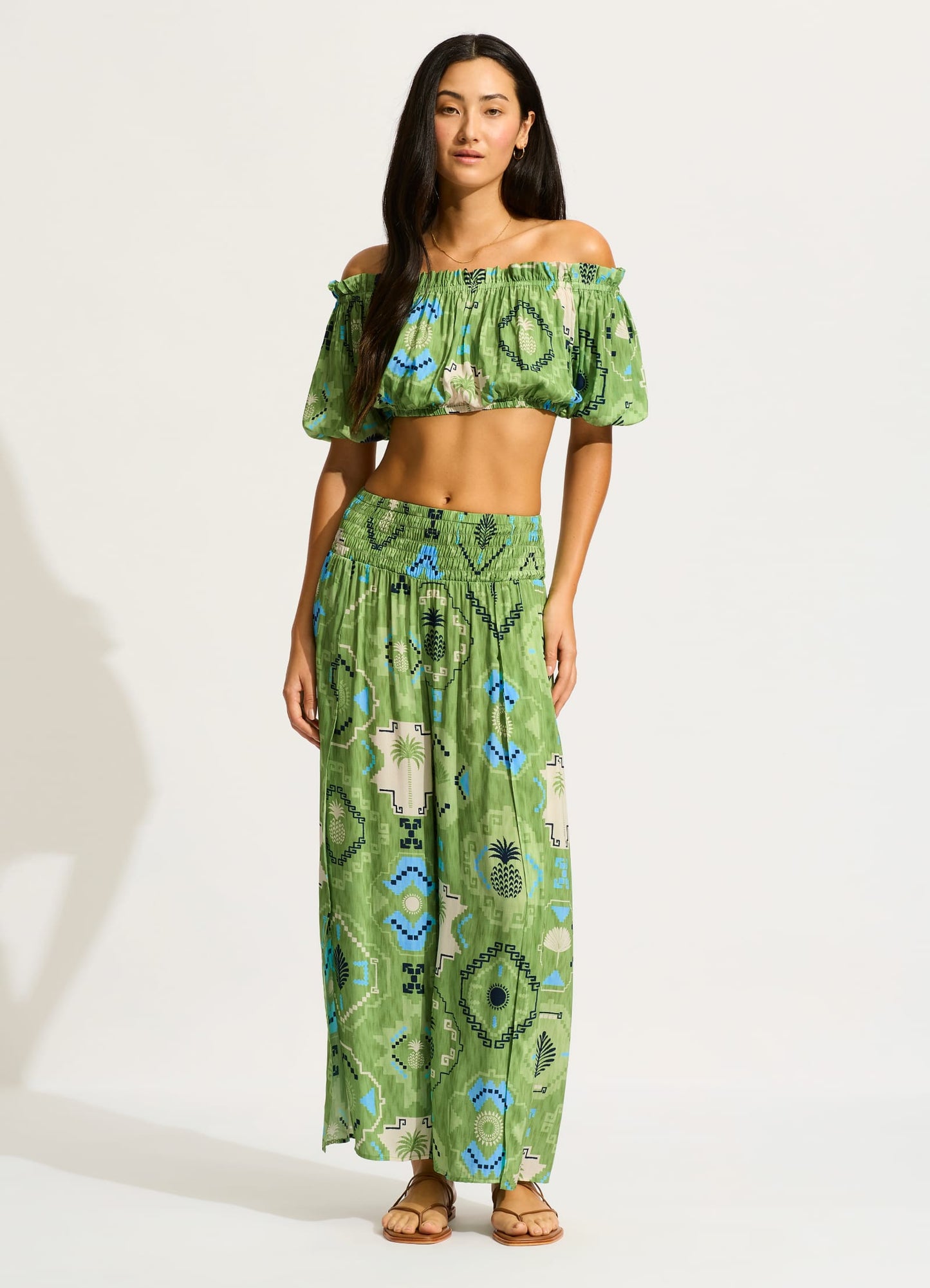  Kasbah Off Shoulder Top - Sage