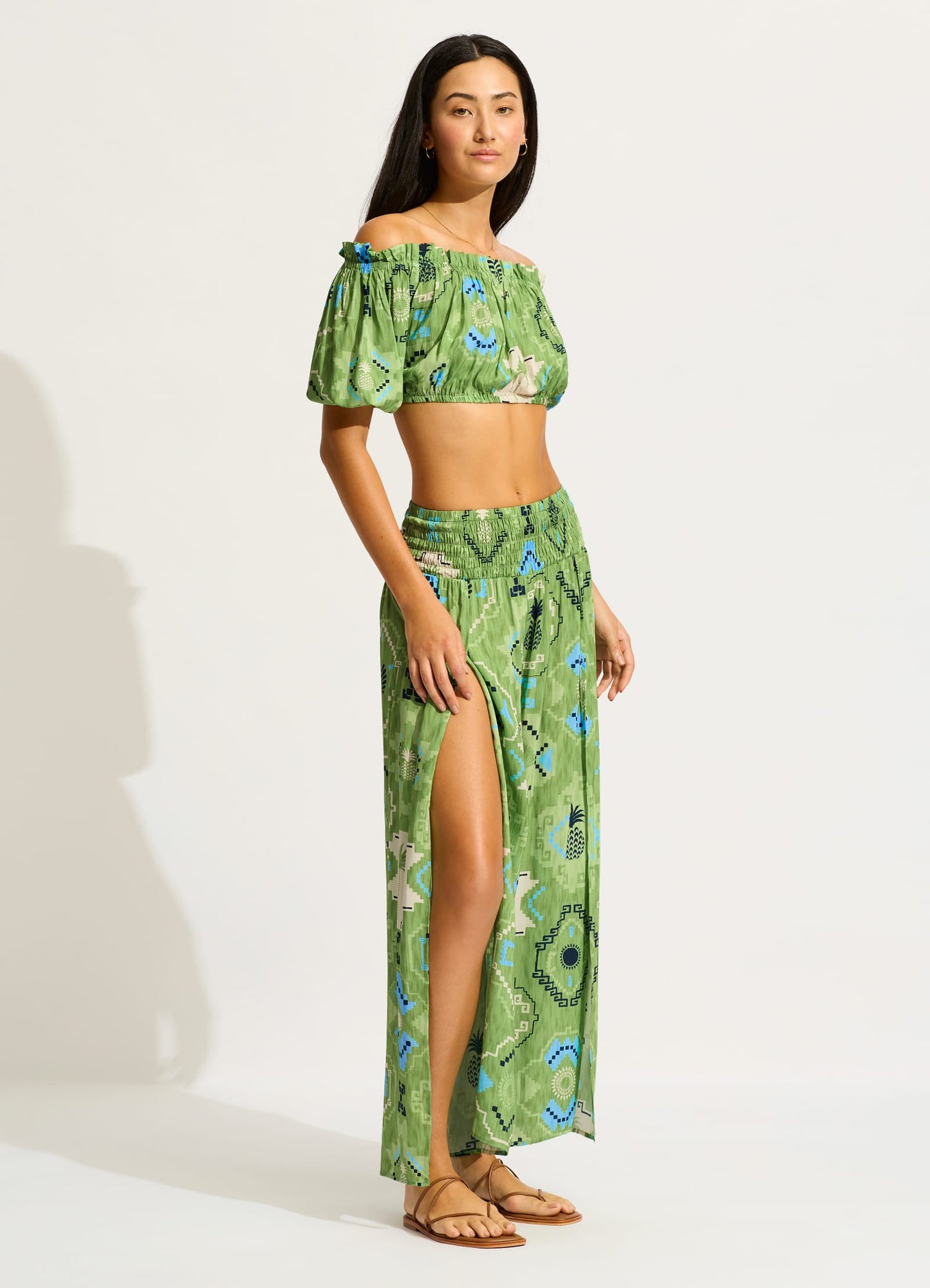  Kasbah Off Shoulder Top - Sage