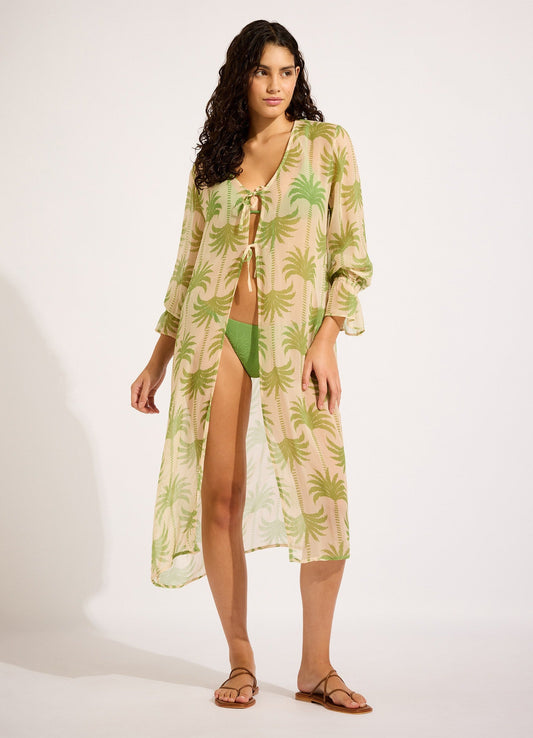  Oasis Tie Front Cover Up - Sage