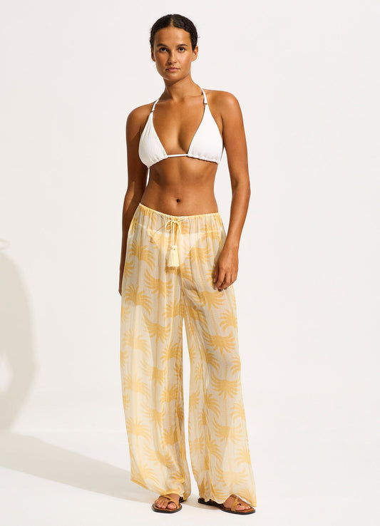  Kasbah Drawstring Waist Pant - Ecru