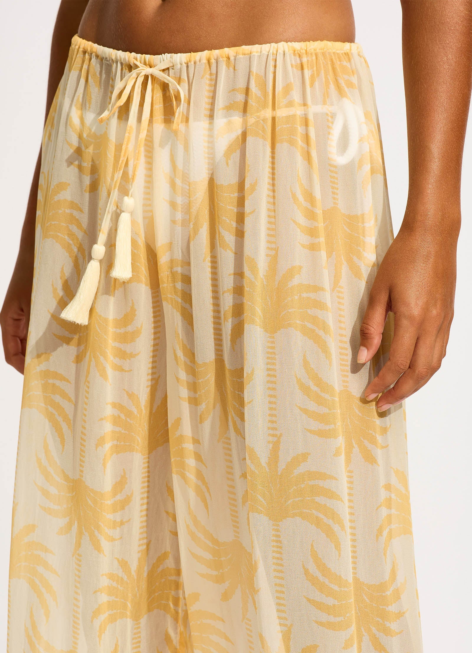  Kasbah Drawstring Waist Pant - Ecru