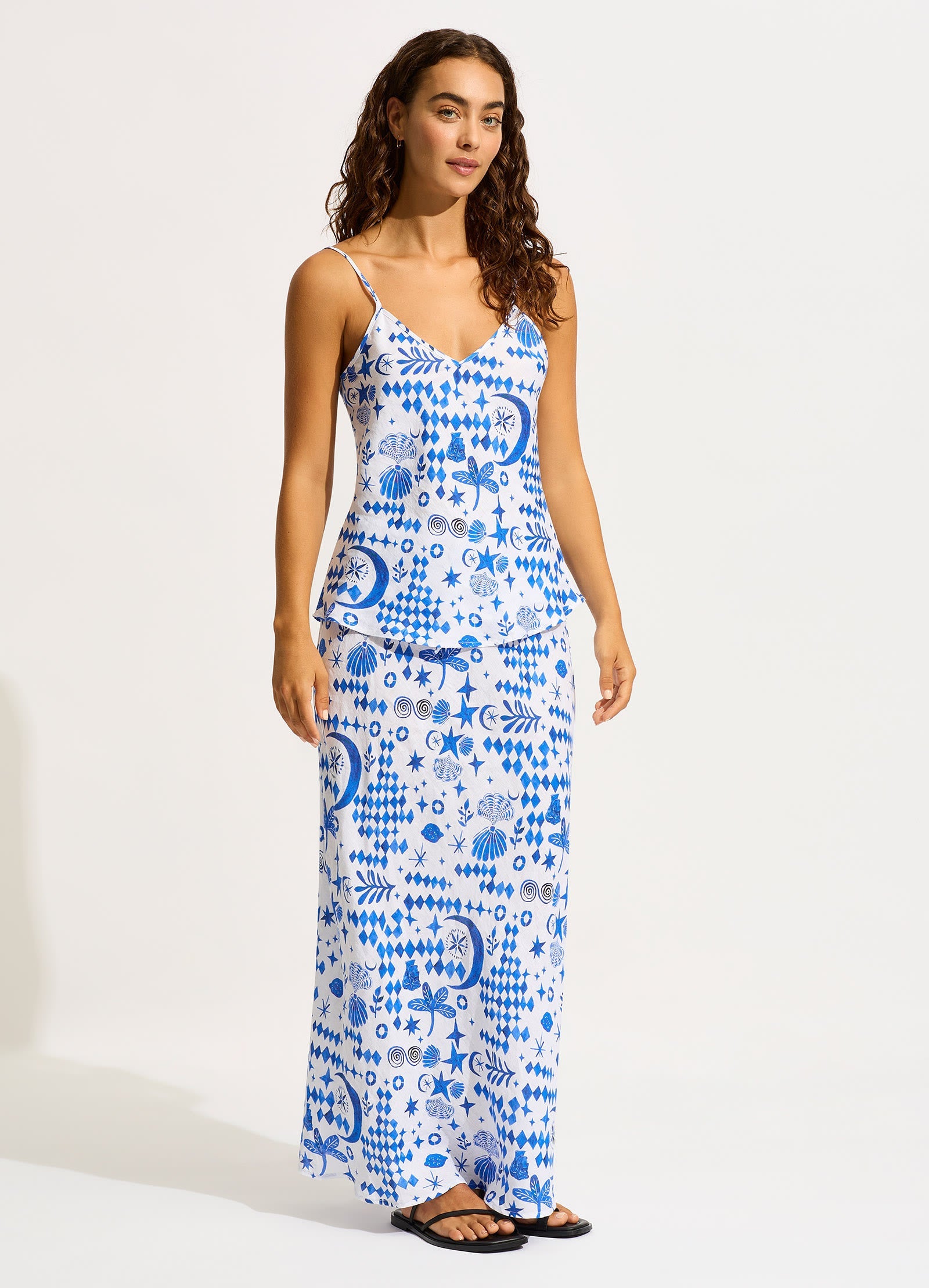  Corfu Maxi Skirt - Azure