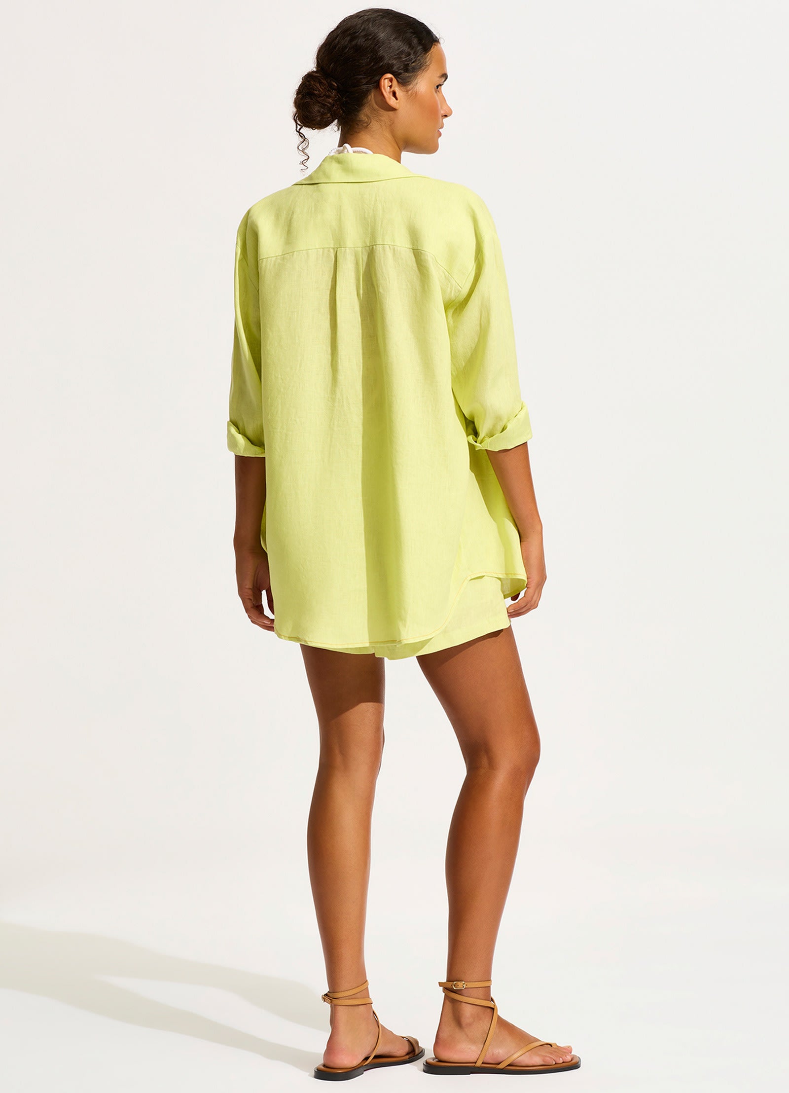  Corfu Contrast Stitch Shirt - Pistachio