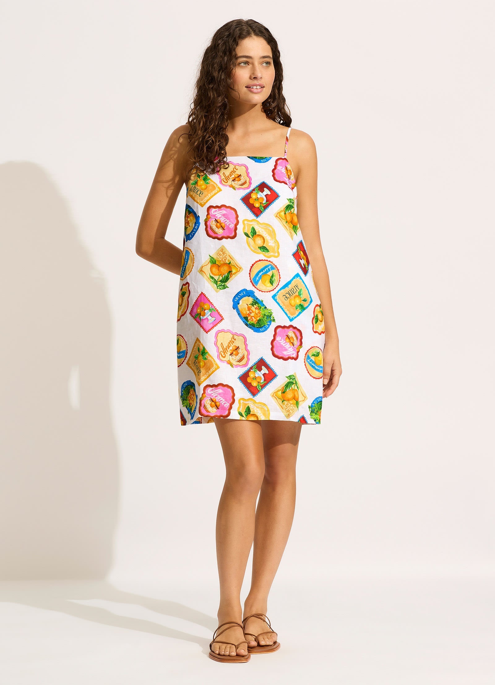  Ciao Bella Stamp Mini Dress - White