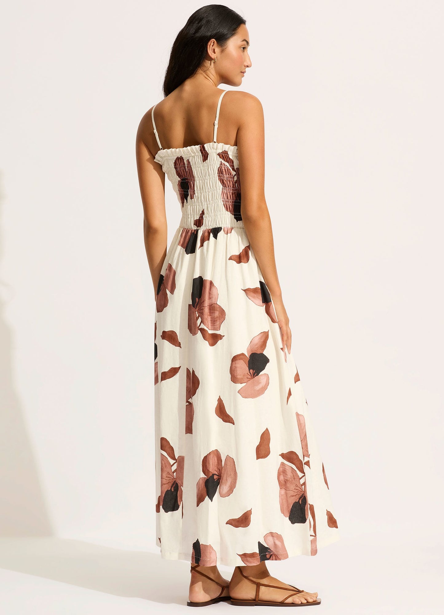  Secret Garden Shirred Maxi Dress - Black