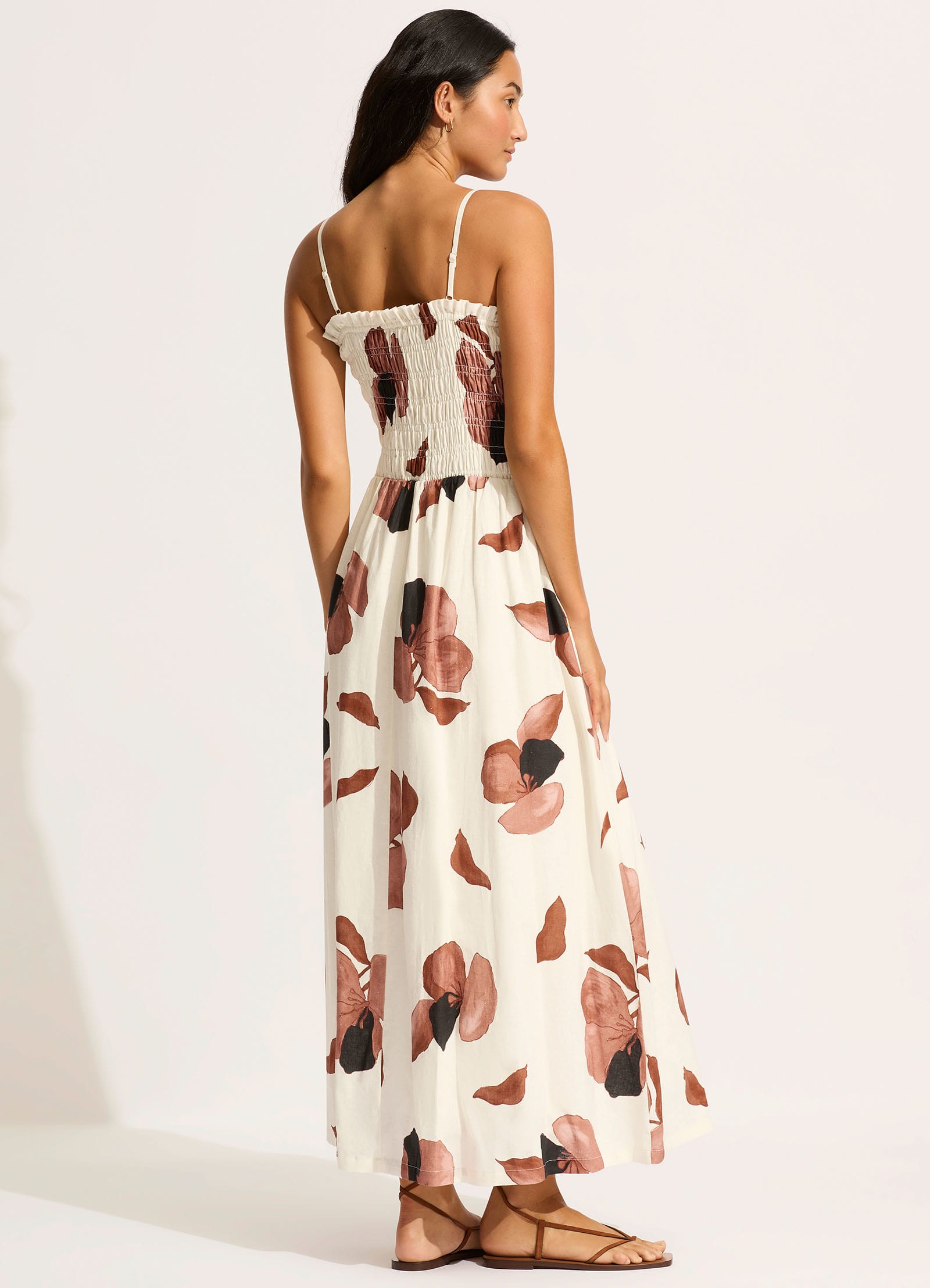  Secret Garden Shirred Maxi Dress - Black