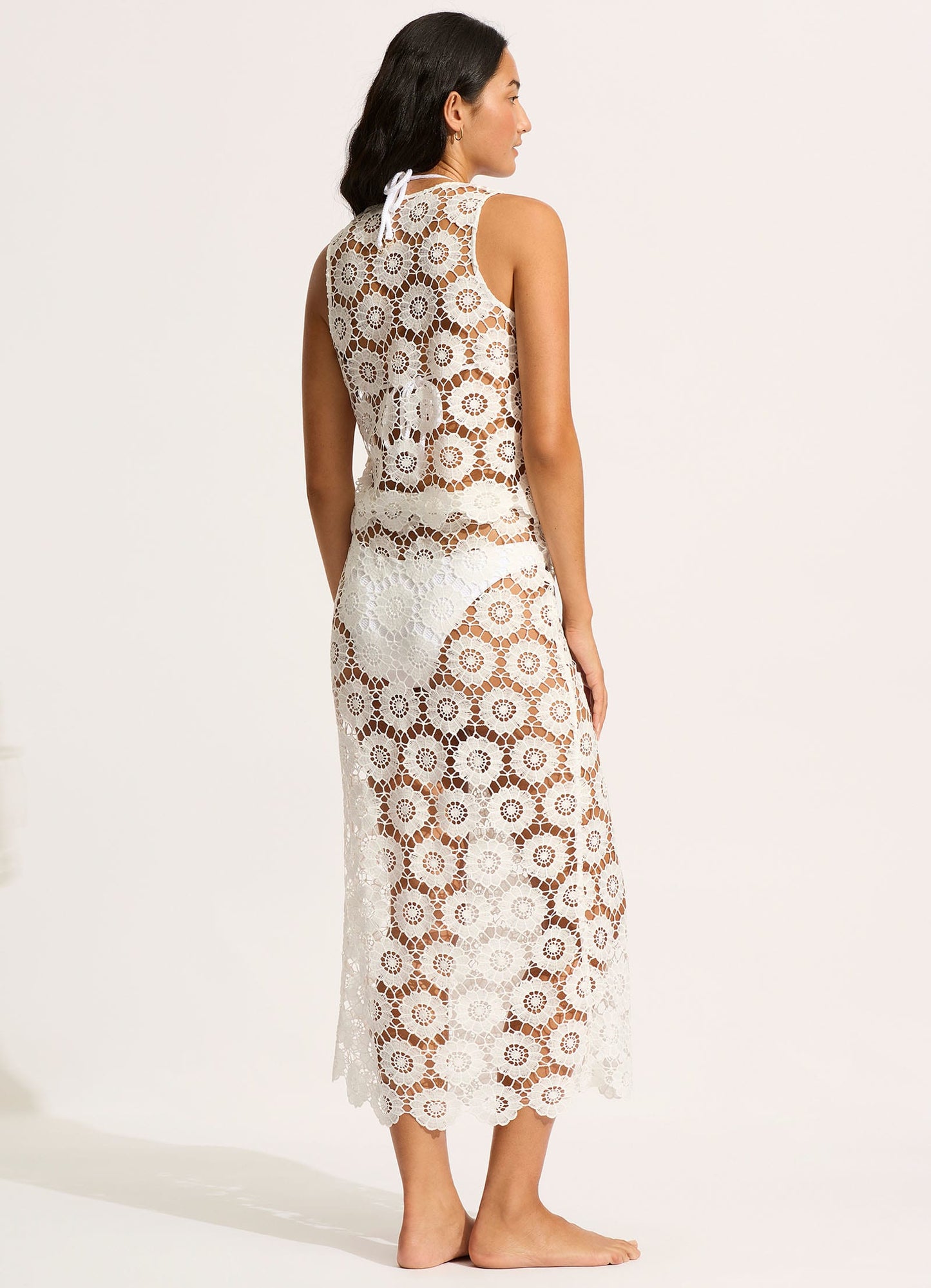  Secret Garden Maxi Wrap Maxi Skirt - White