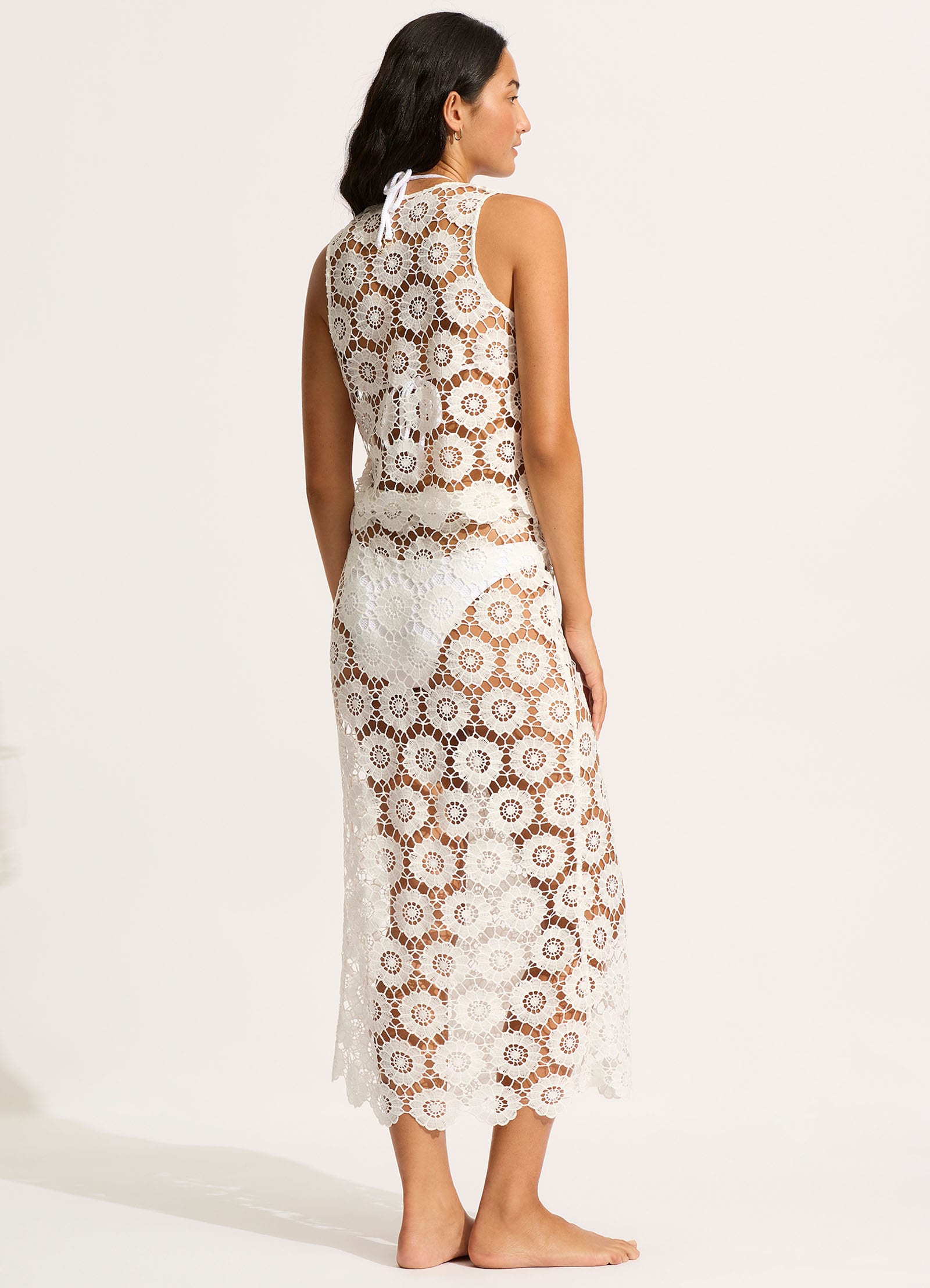  Secret Garden Maxi Wrap Maxi Skirt - White