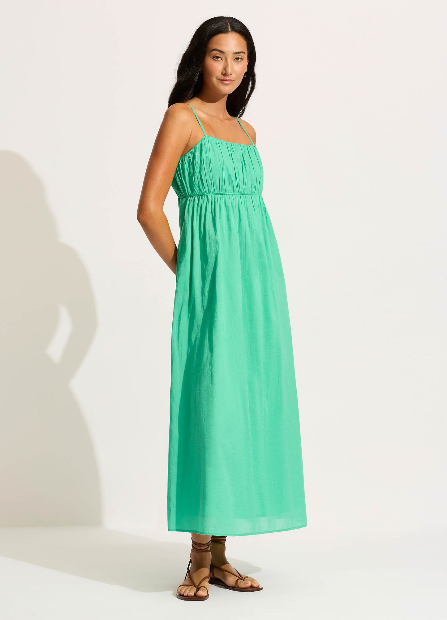  Piped Maxi Dress - Jade