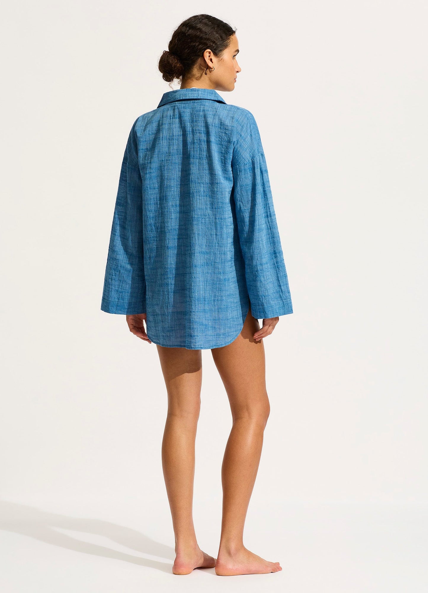 Longline Beach Shirt - Chambray