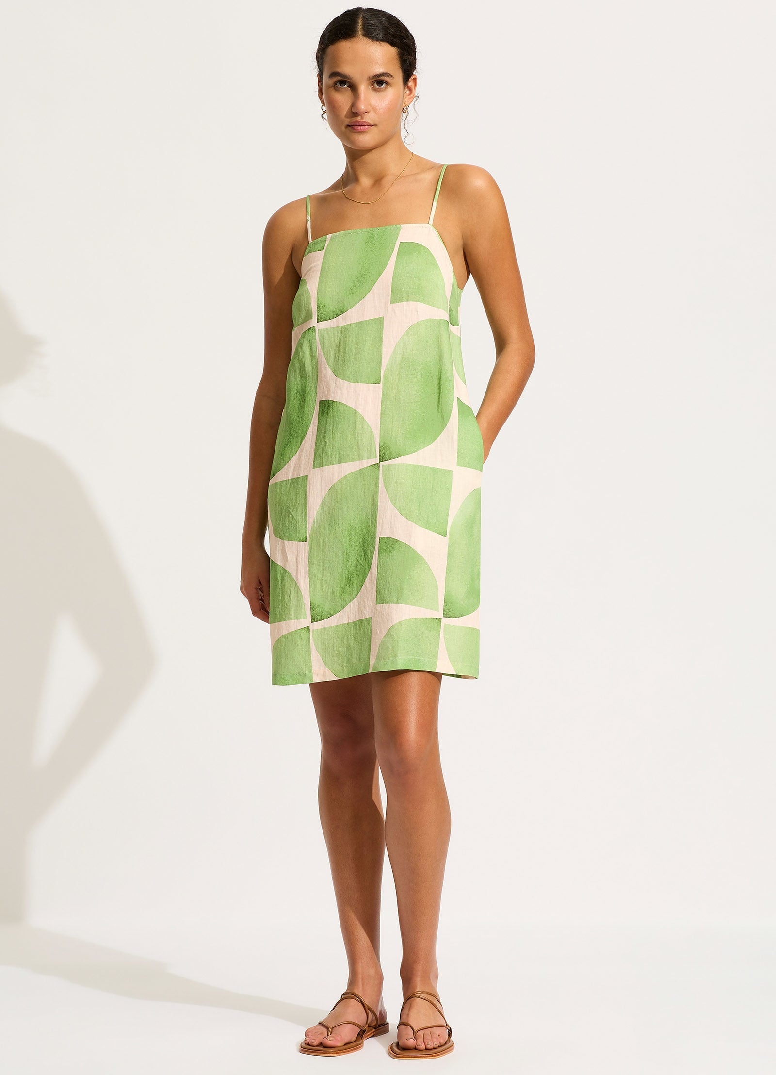  Sunray Bandeau Mini Dress - Sage
